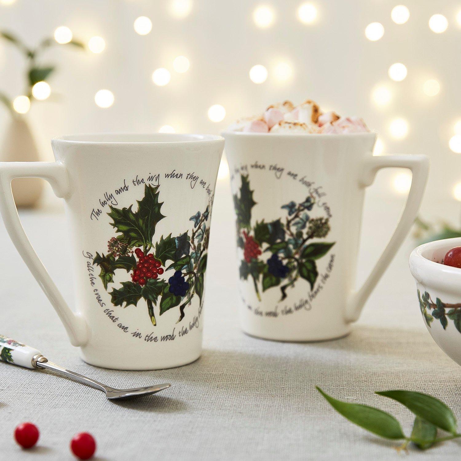 Green - Portmeirion Holly and Ivy - The Holly and the Ivy Set of 2 Mugs - 2
