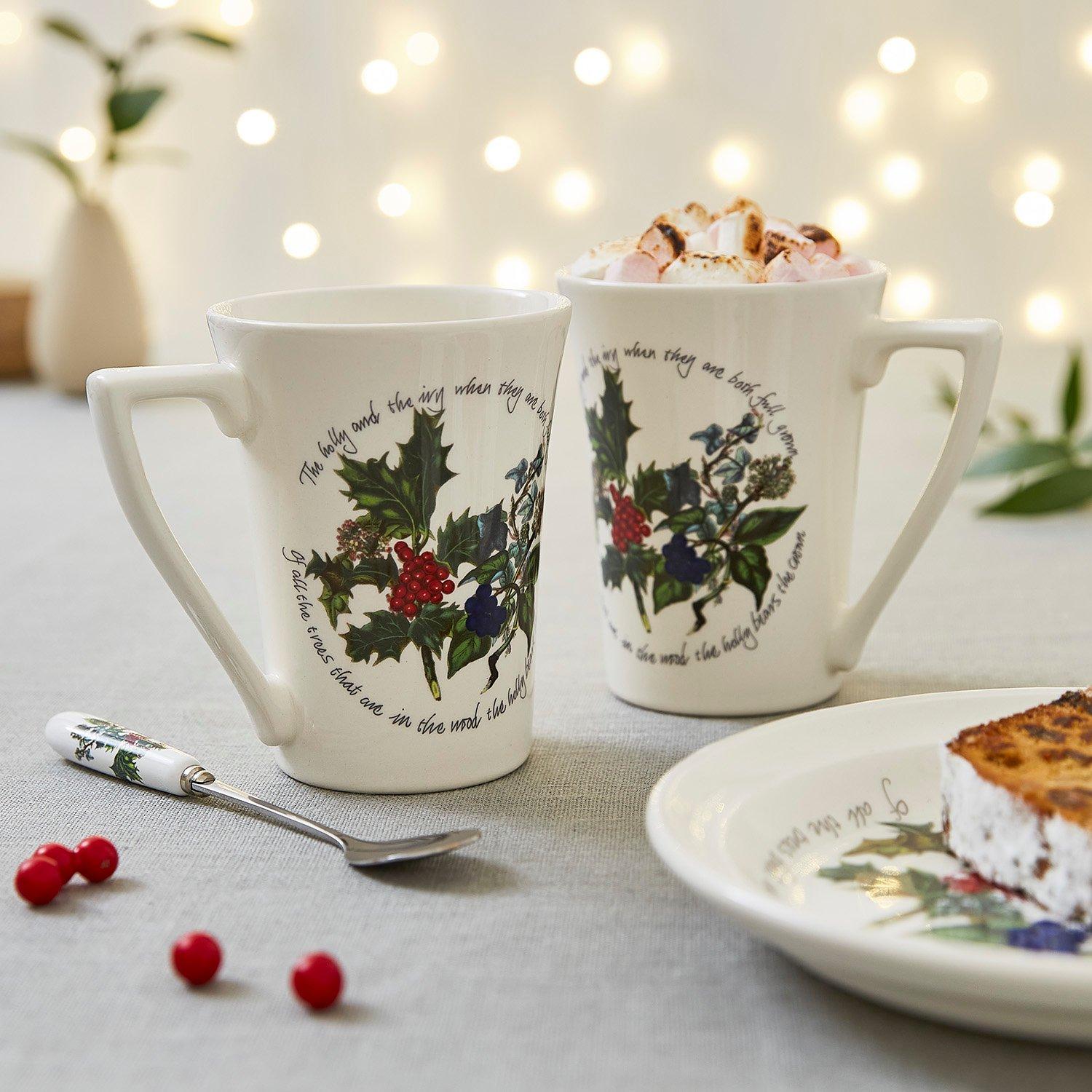 Green - Portmeirion Holly and Ivy - The Holly and the Ivy Set of 2 Mugs - 3