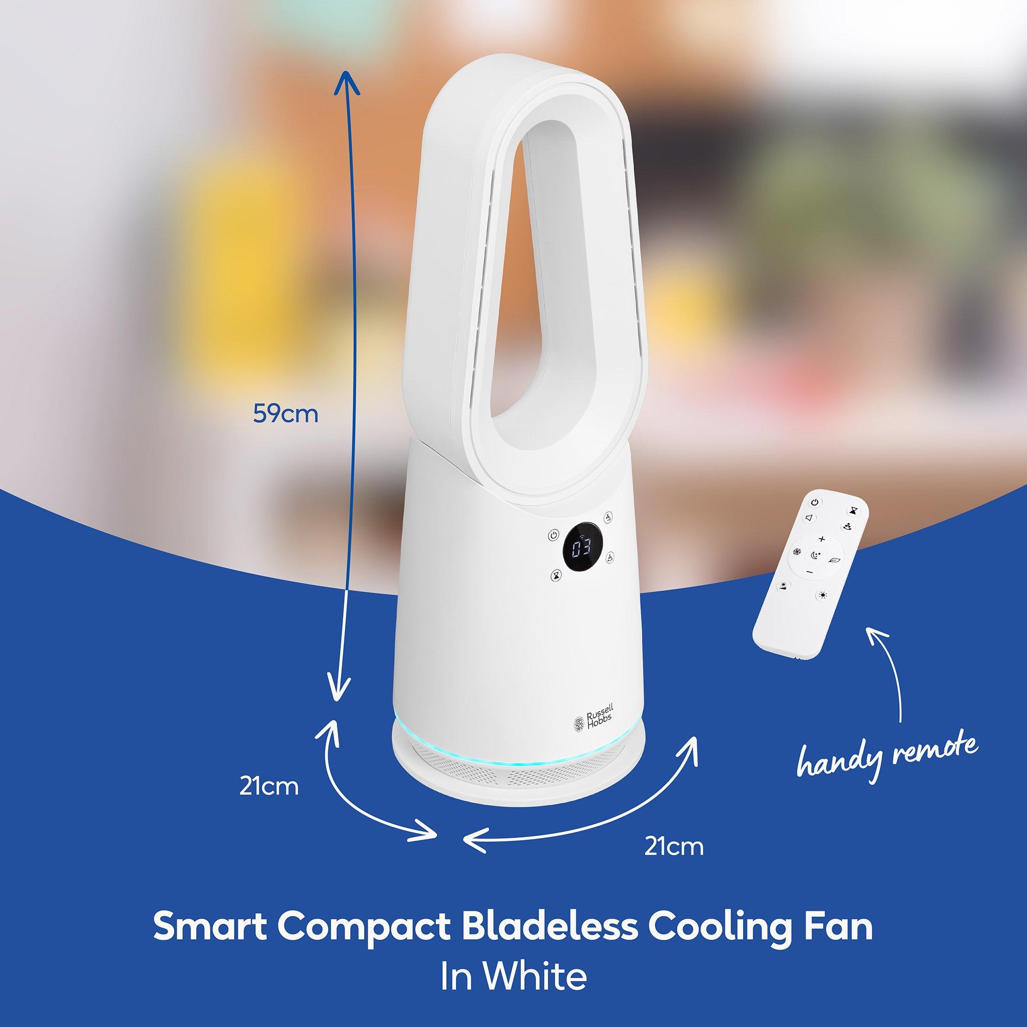 White - Russell Hobbs - RHCBLDL10SM Smart Bladeless Cooling Fan in White - 2
