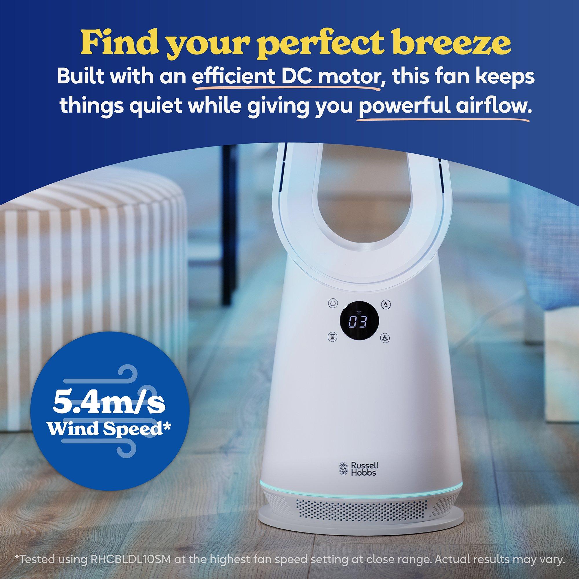 White - Russell Hobbs - RHCBLDL10SM Smart Bladeless Cooling Fan in White - 12