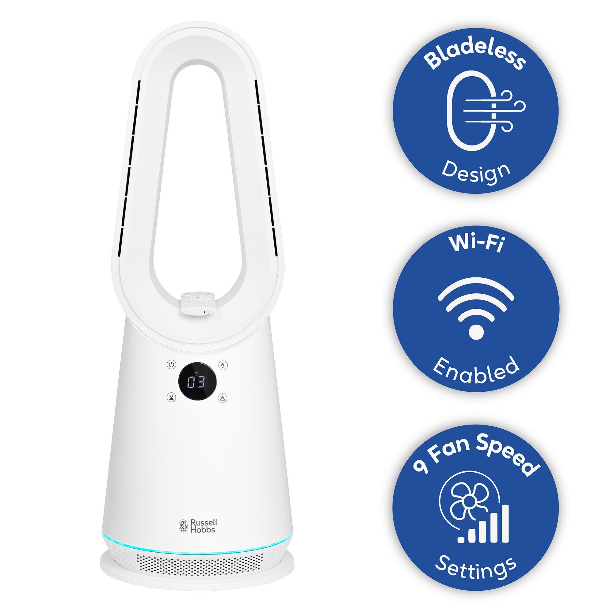 White - Russell Hobbs - RHCBLDL10SM Smart Bladeless Cooling Fan in White - 14