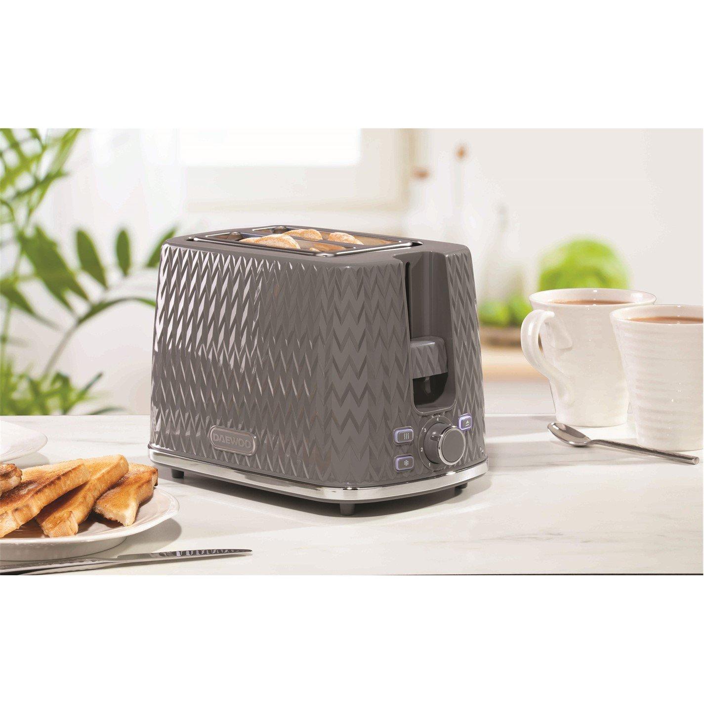 Daewoo Electricals  Dark Argyle 2 Slice Toaster Grey - 1