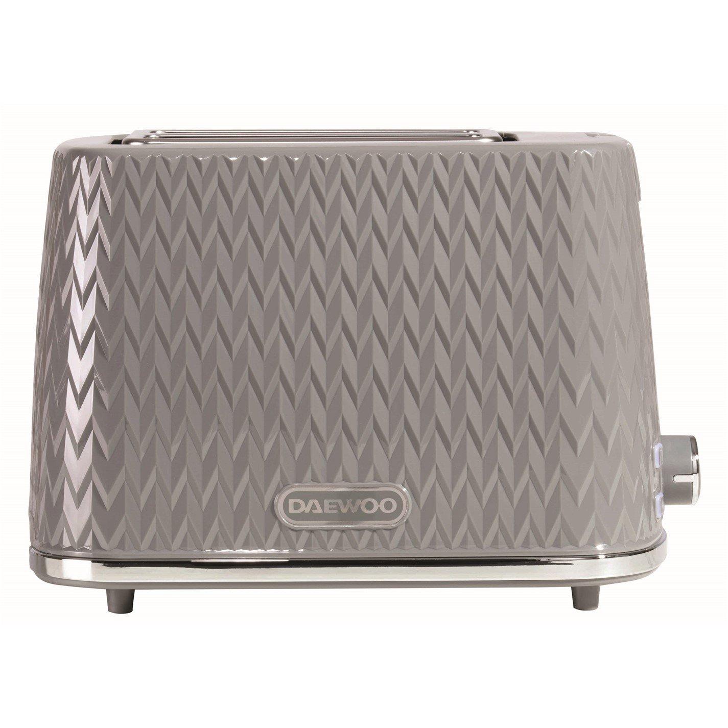 Grey - Daewoo Electricals - Dark Grey Argyle 2 Slice Toaster - 3