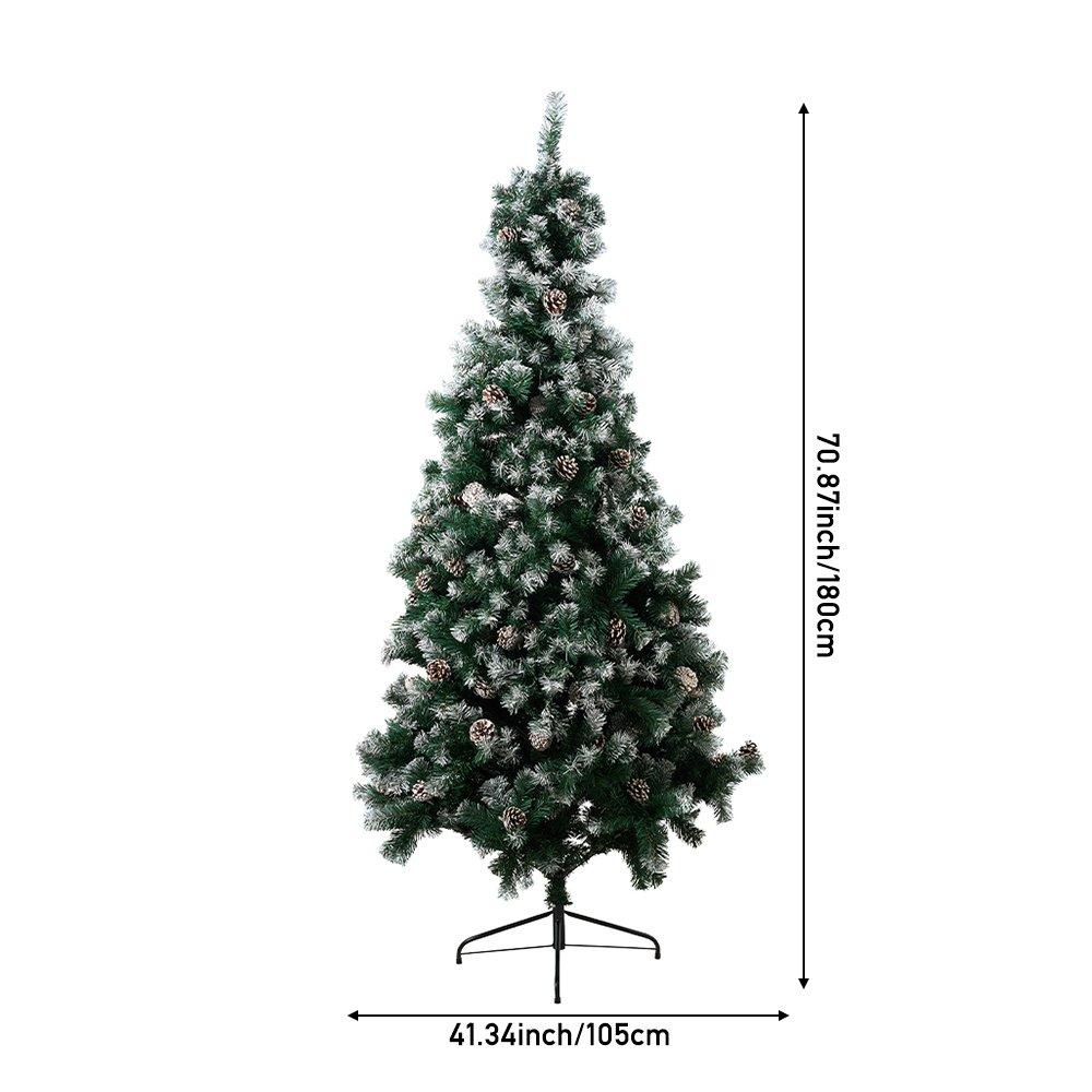 Green - LIFE IDEAS - 180cm Snow Flocked Artificial Christmas Tree - 2