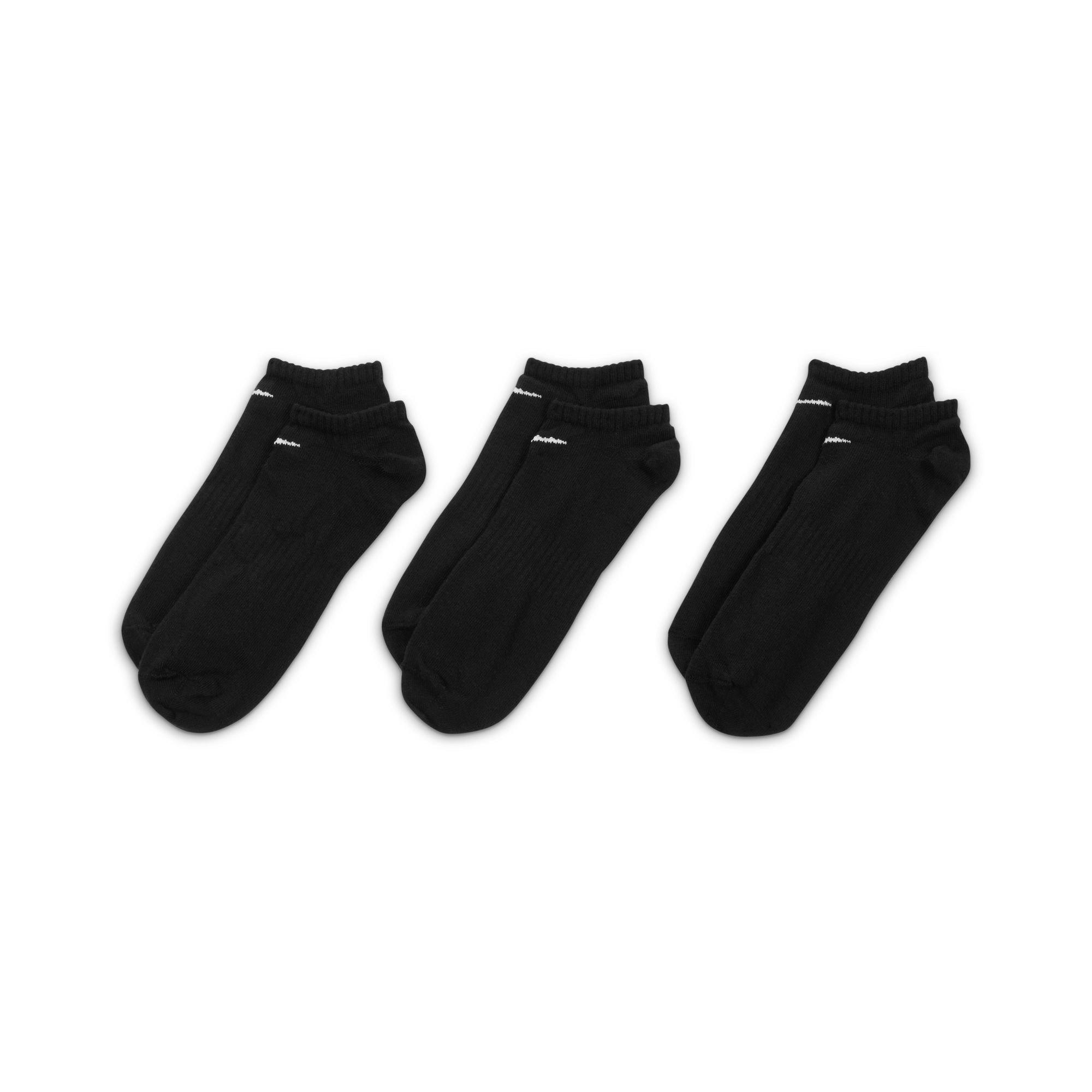 Black/White - Nike - Everyday Cushioned Training No-Show Socks - 3