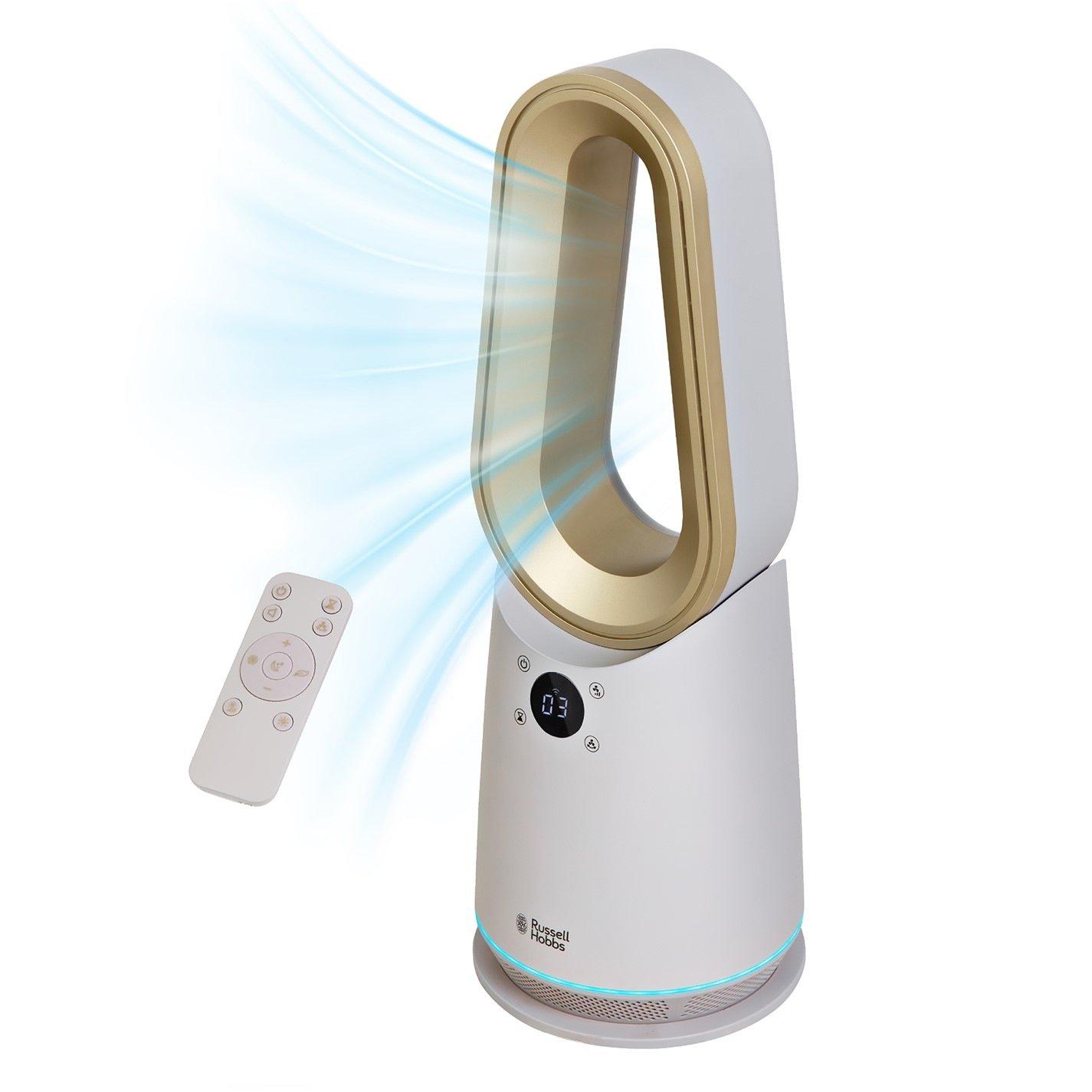 Cream And Gold - Russell Hobbs - RHCBLDL10STSM Smart Bladeless Cooling Fan - 1
