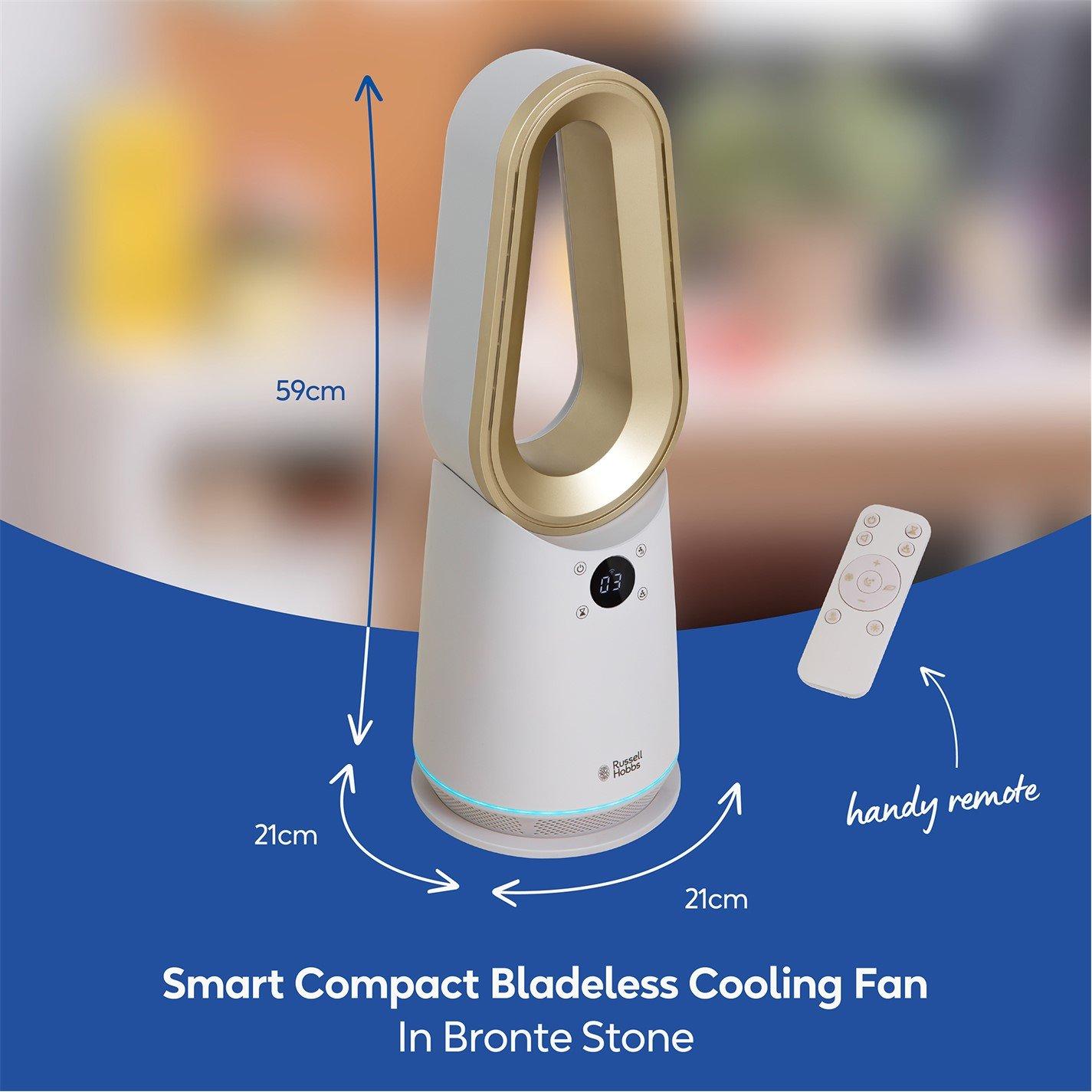 Cream And Gold - Russell Hobbs - RHCBLDL10STSM Smart Bladeless Cooling Fan - 2
