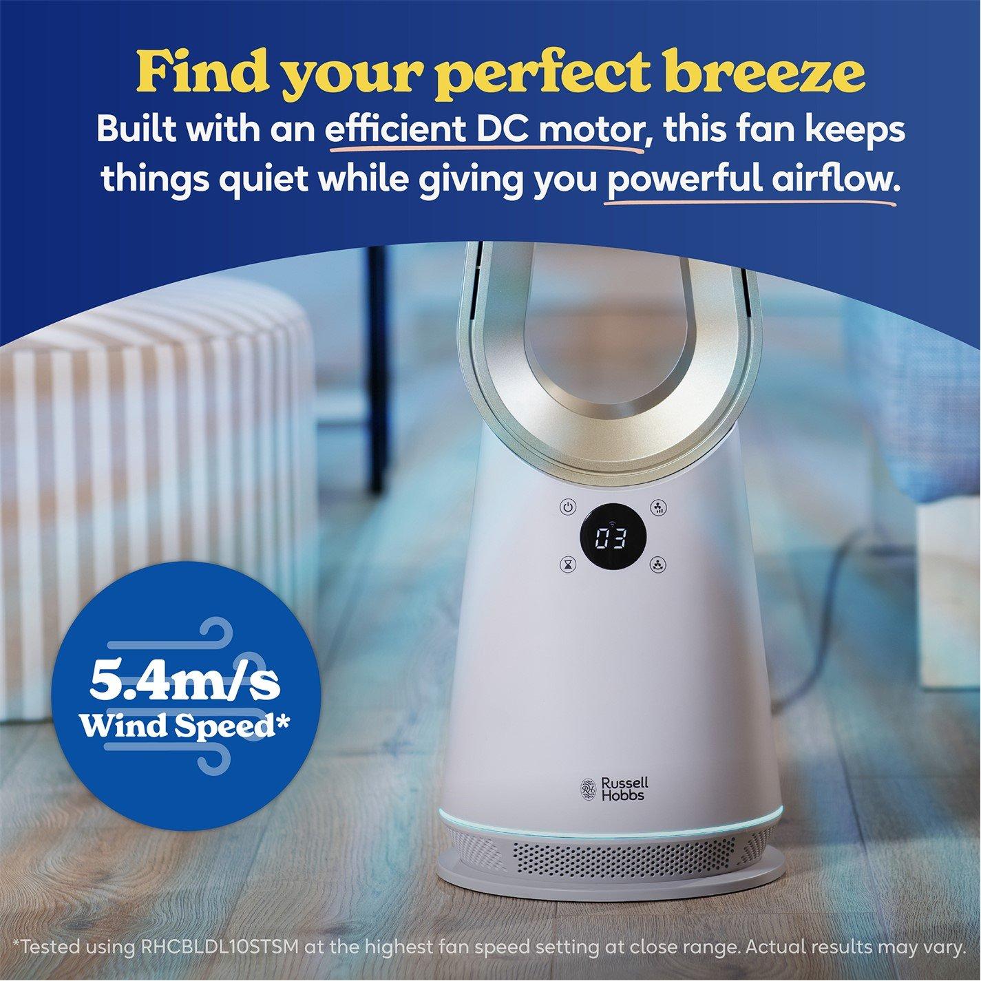Cream And Gold - Russell Hobbs - RHCBLDL10STSM Smart Bladeless Cooling Fan - 12