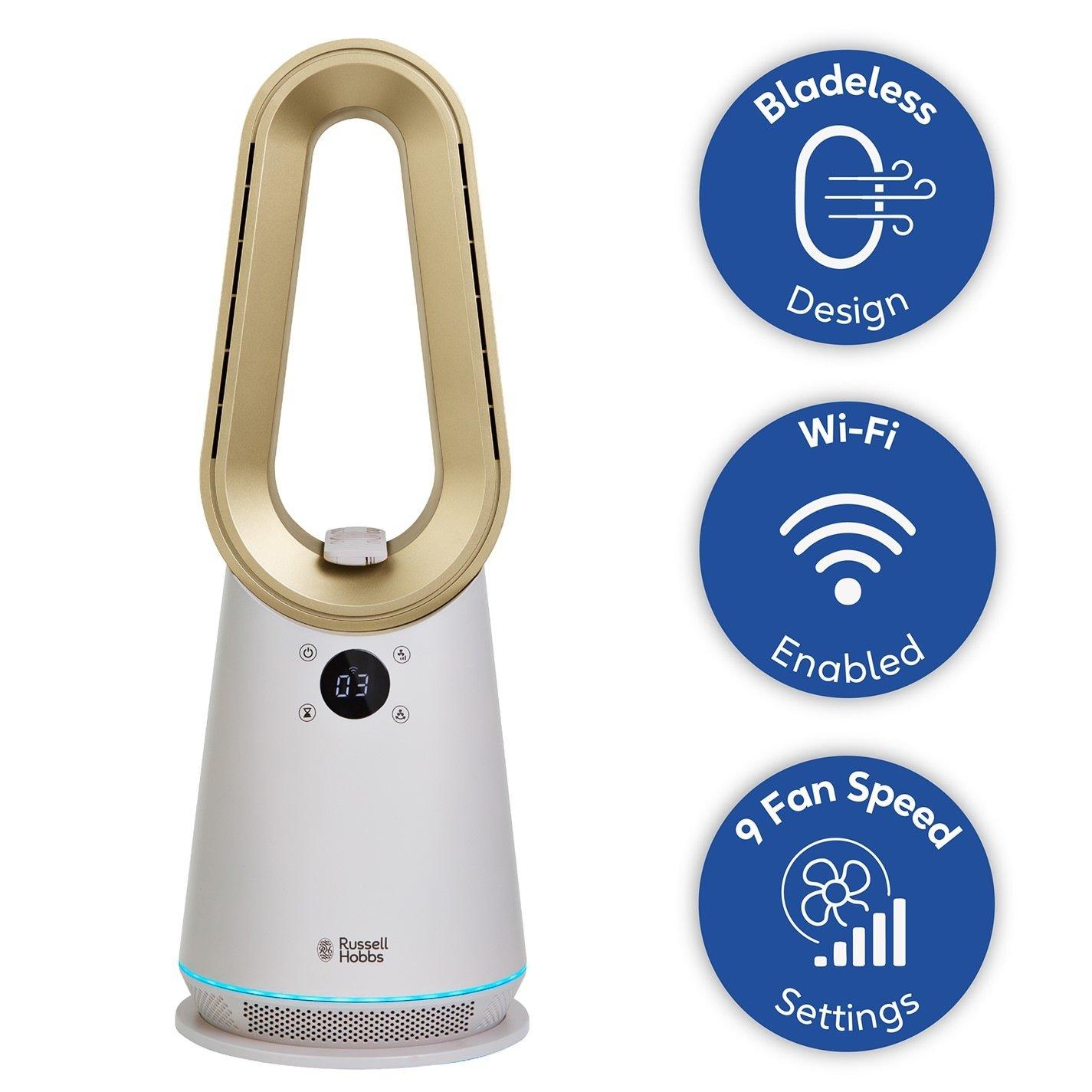 Cream And Gold - Russell Hobbs - RHCBLDL10STSM Smart Bladeless Cooling Fan - 14