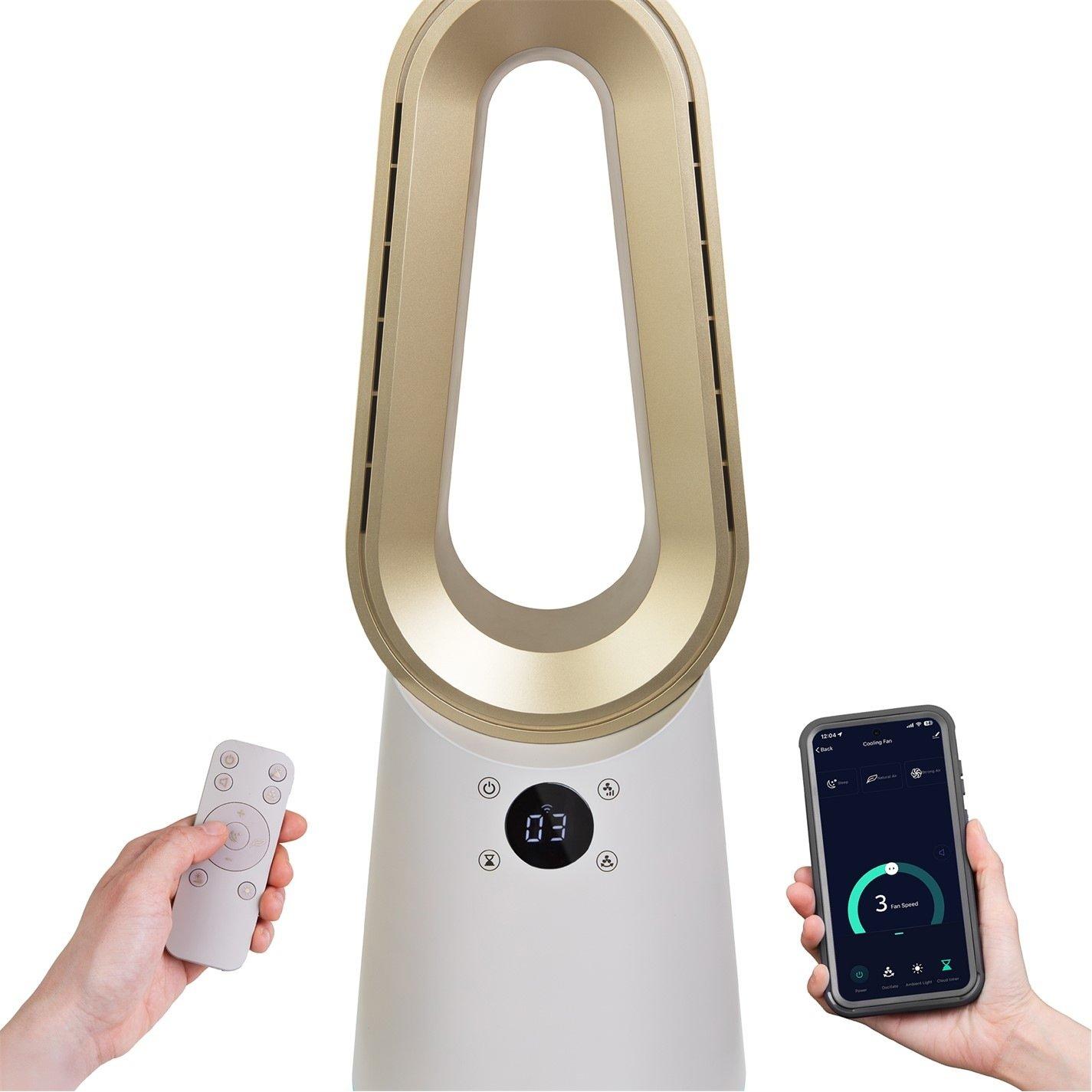 Cream And Gold - Russell Hobbs - RHCBLDL10STSM Smart Bladeless Cooling Fan - 15