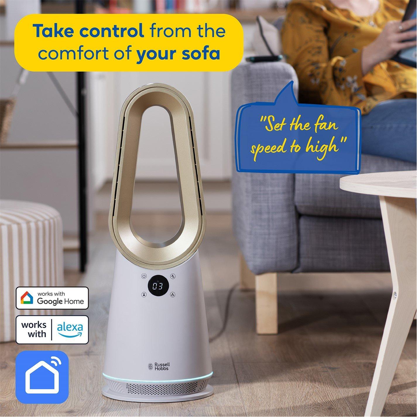Cream And Gold - Russell Hobbs - RHCBLDL10STSM Smart Bladeless Cooling Fan - 5