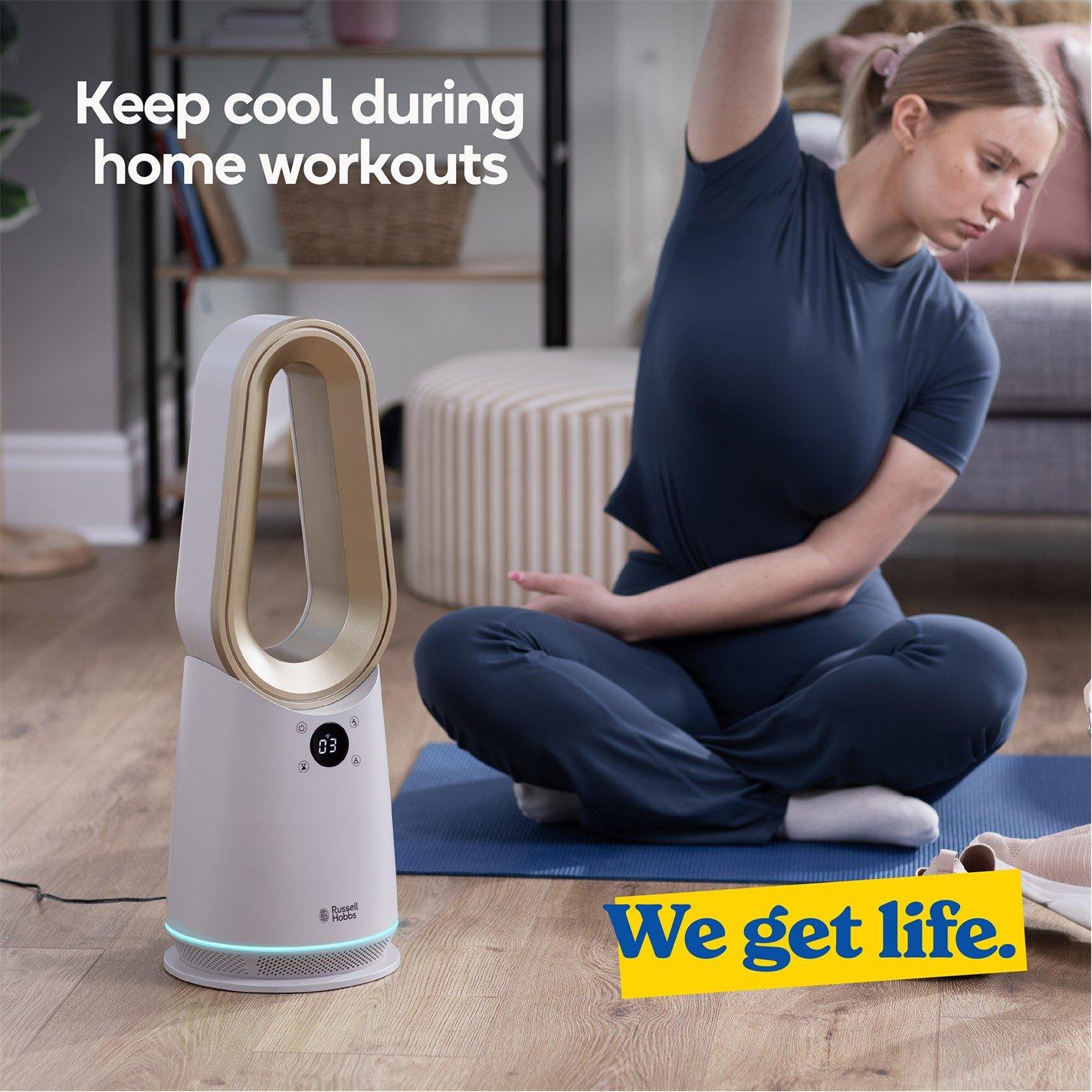 Cream And Gold - Russell Hobbs - RHCBLDL10STSM Smart Bladeless Cooling Fan - 8