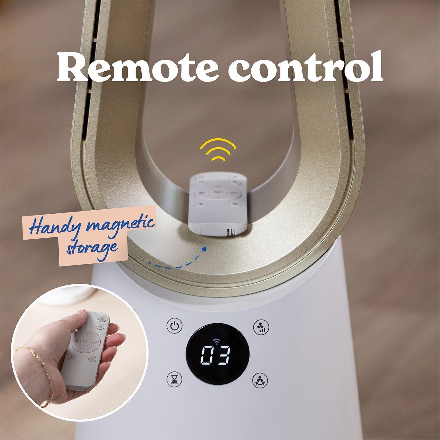 Cream And Gold - Russell Hobbs - RHCBLDL10STSM Smart Bladeless Cooling Fan - 10