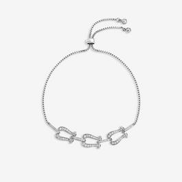 Jon Richard Rhodium Plated and Pave Link Toggle Bracelet