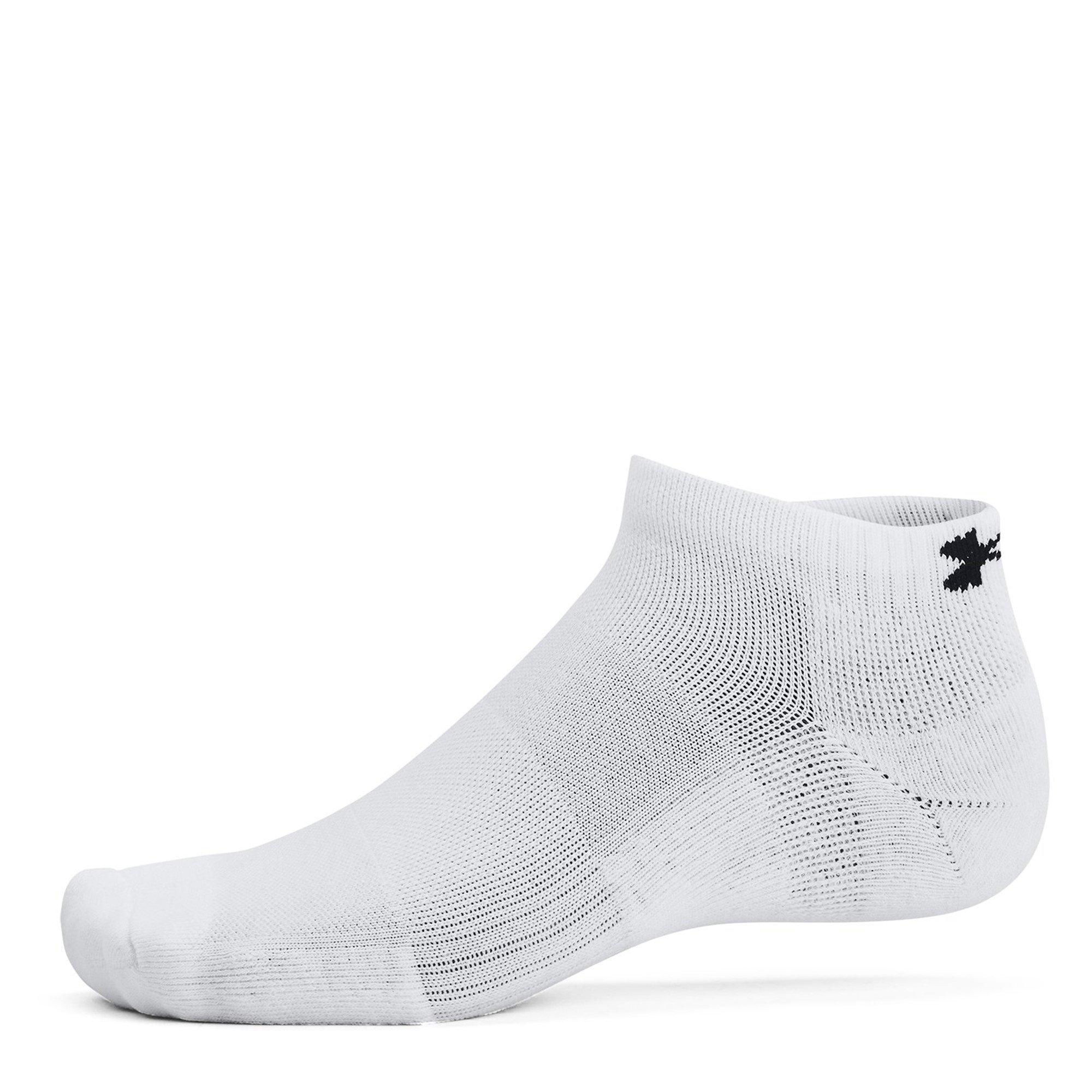 White/Wht/Black - Under Armour - Tech 3 Pack Low Cut Socks - 4