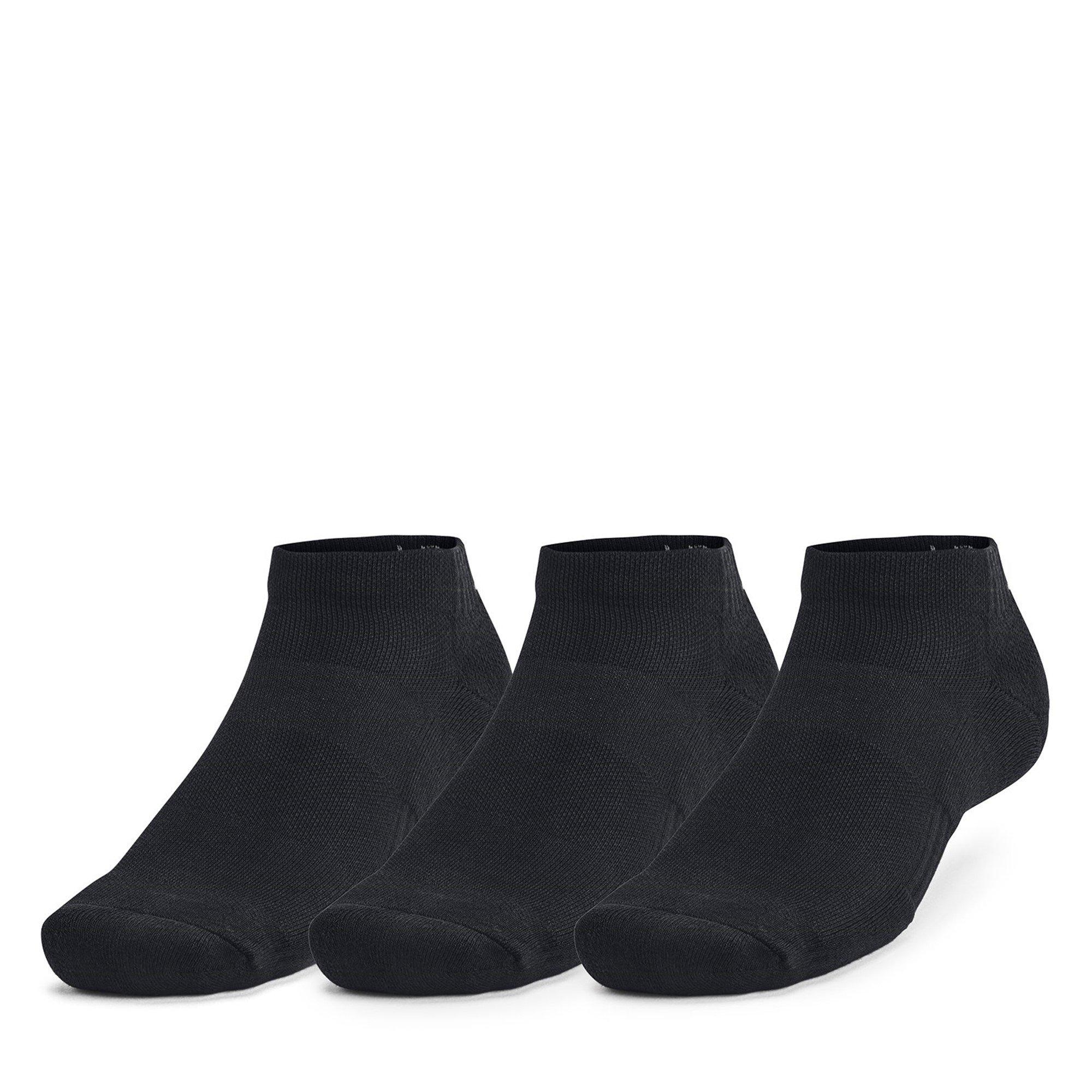 Black/Blk/White - Under Armour - Tech 3 Pack Low Cut Socks - 1