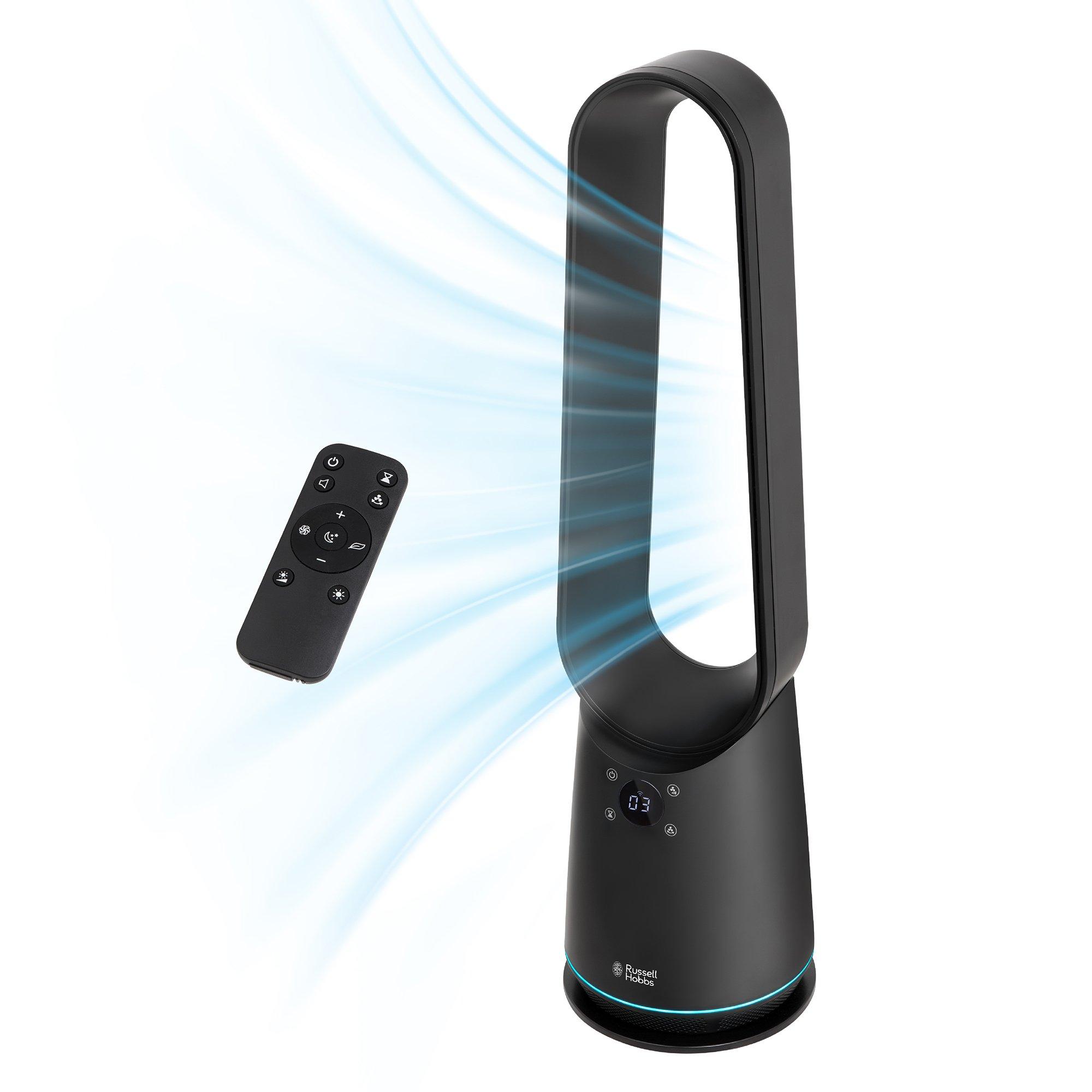Black - Russell Hobbs - RHBLDLC25BSM Smart Bladeless Cooling Fan in Black - 1