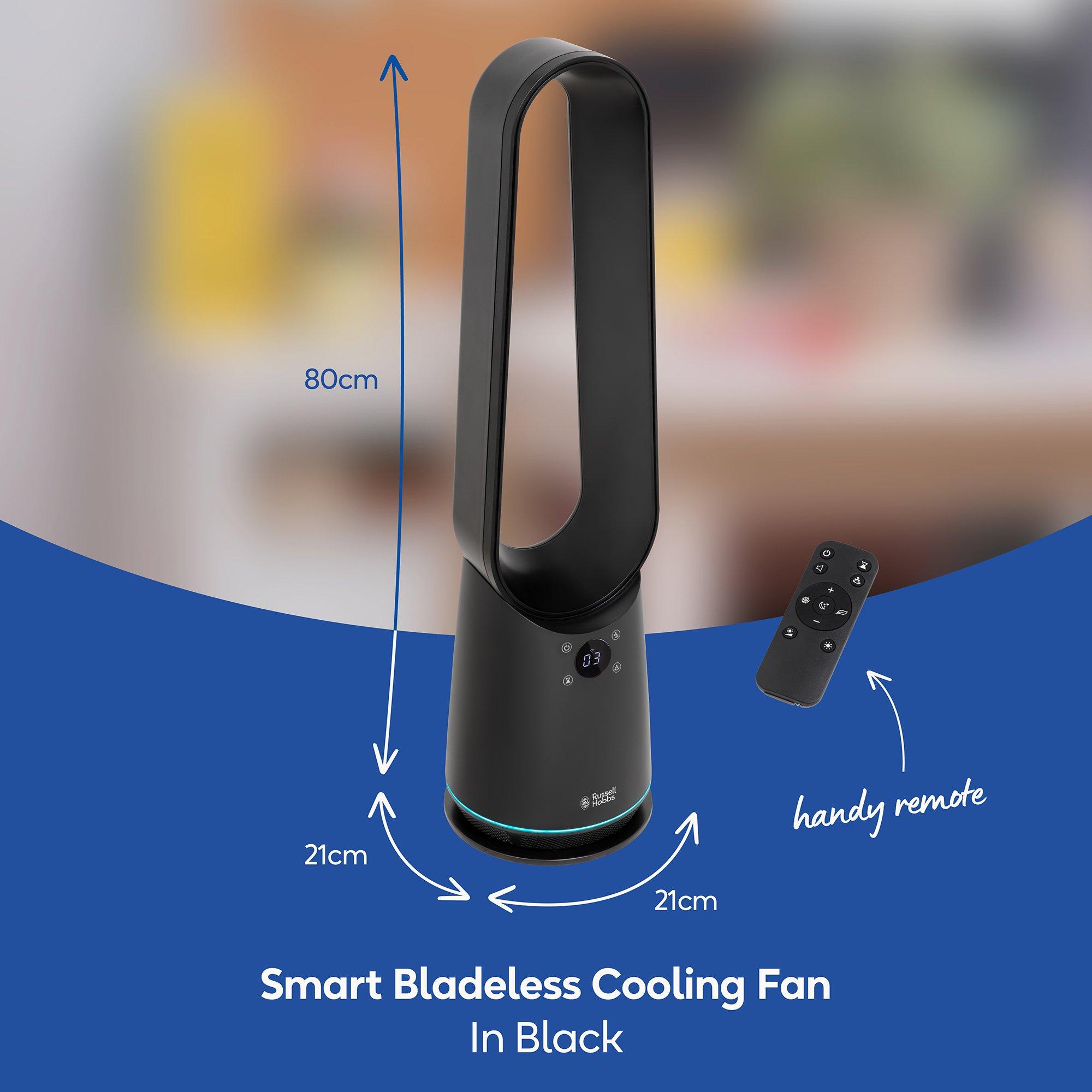 Black - Russell Hobbs - RHBLDLC25BSM Smart Bladeless Cooling Fan in Black - 2