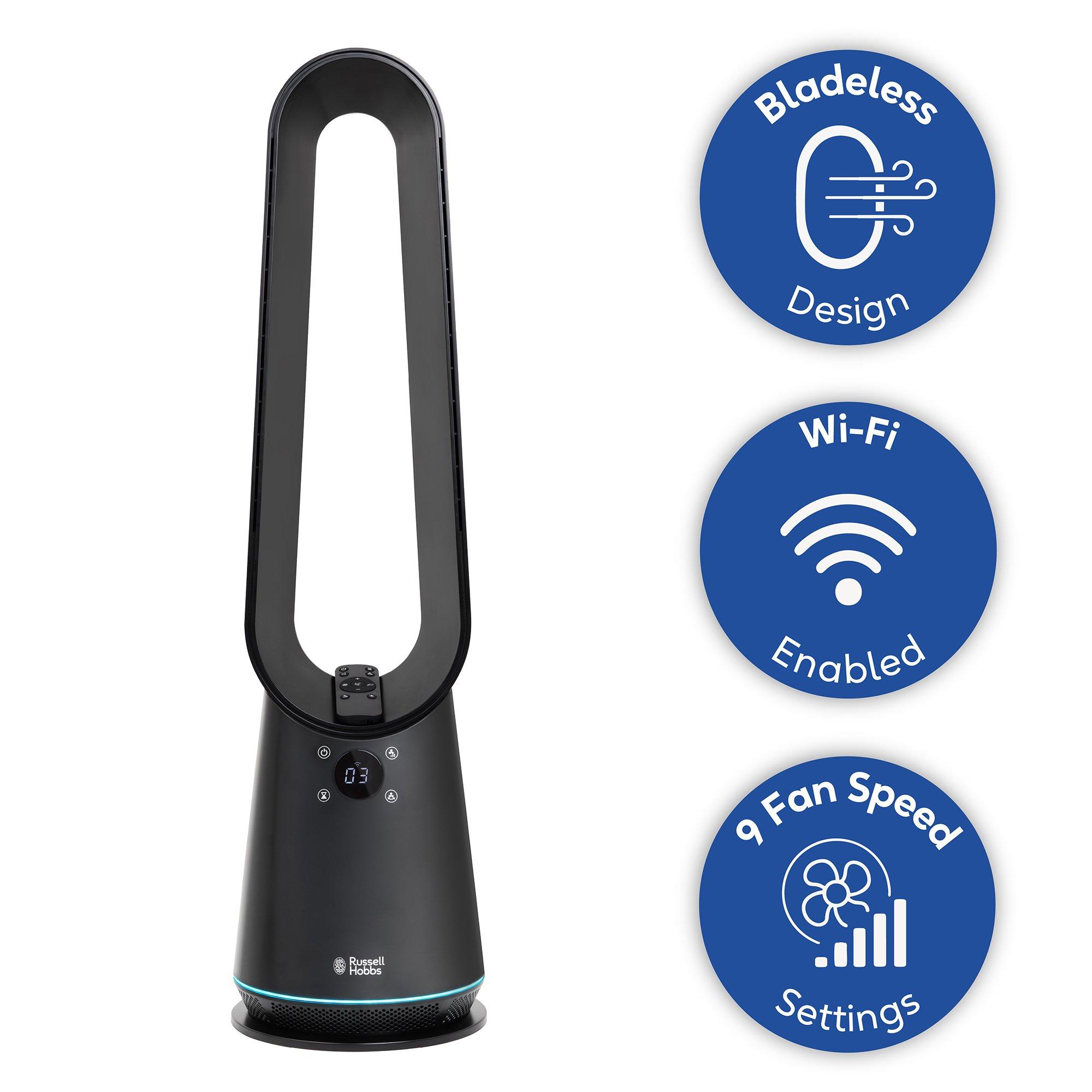 Black - Russell Hobbs - RHBLDLC25BSM Smart Bladeless Cooling Fan in Black - 14