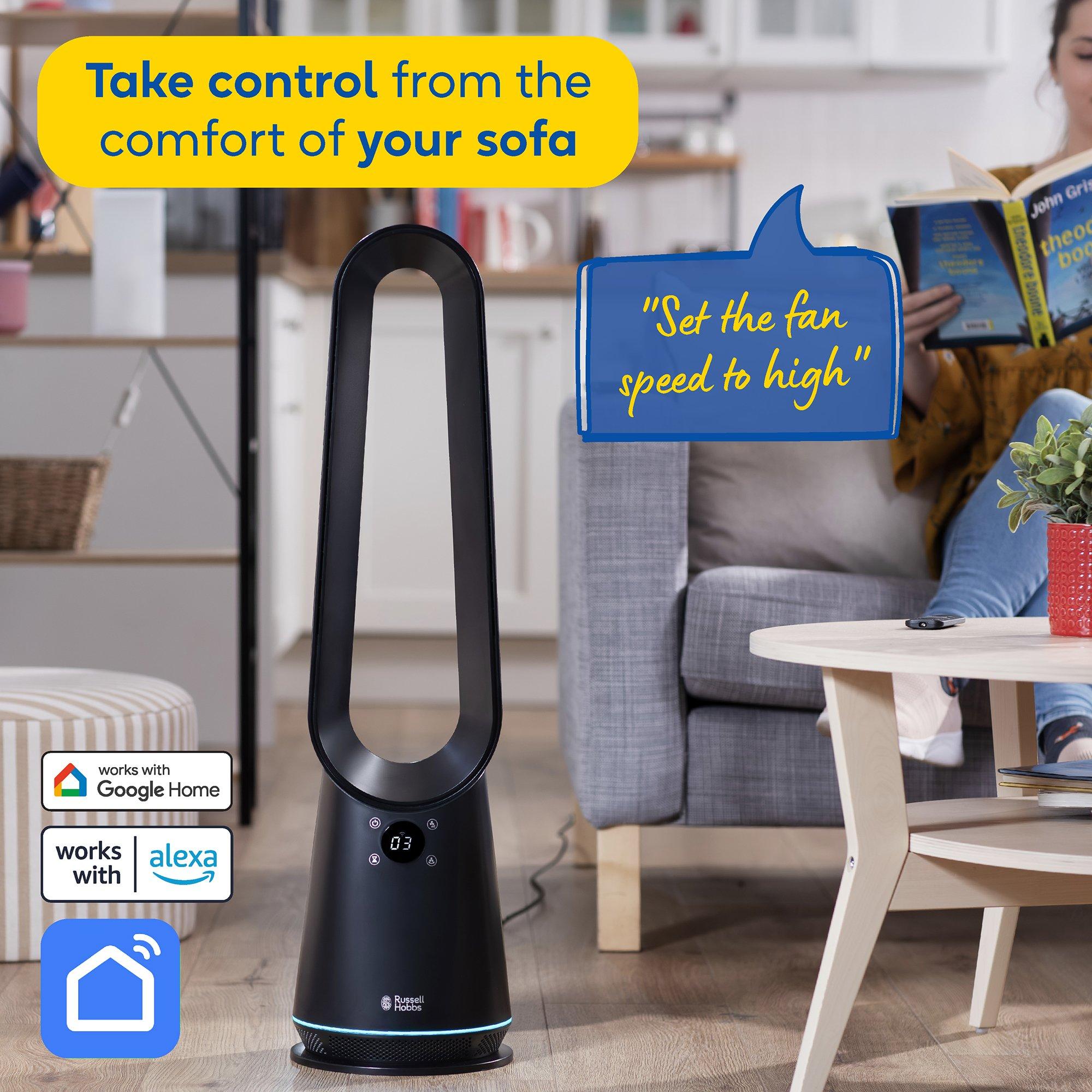 Black - Russell Hobbs - RHBLDLC25BSM Smart Bladeless Cooling Fan in Black - 4