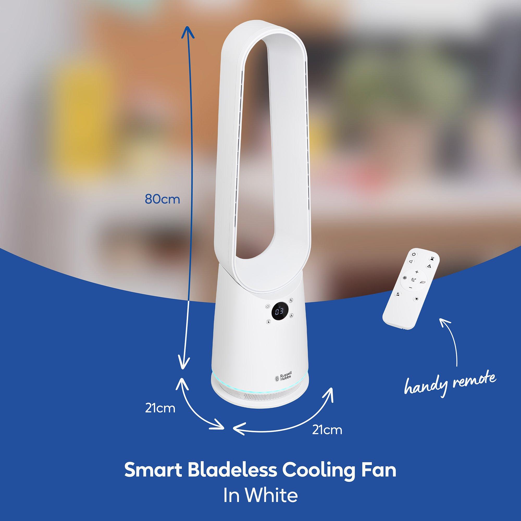 White - Russell Hobbs - RHBLDLC25SM Smart Bladeless Cooling Fan in White - 2