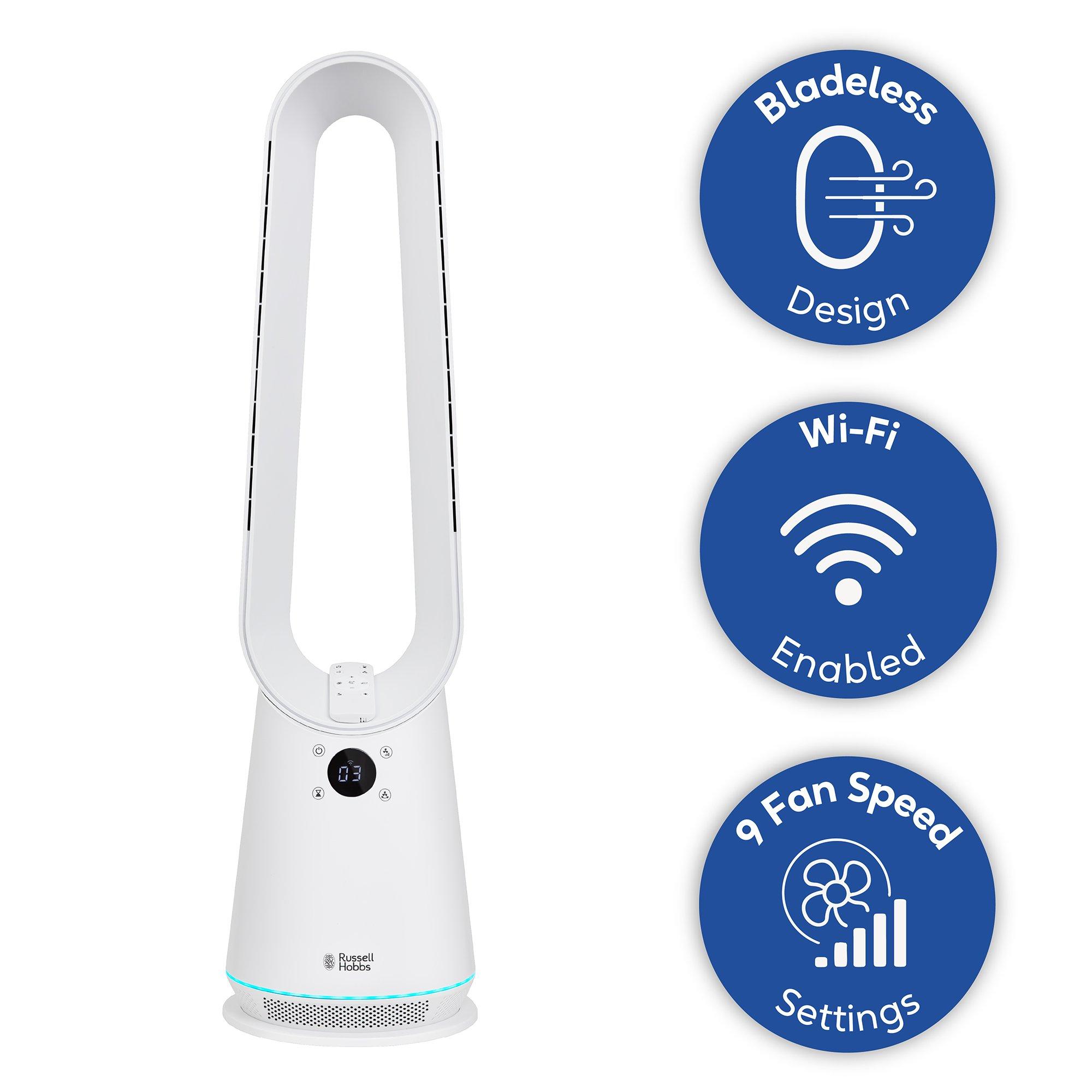 White - Russell Hobbs - RHBLDLC25SM Smart Bladeless Cooling Fan in White - 14