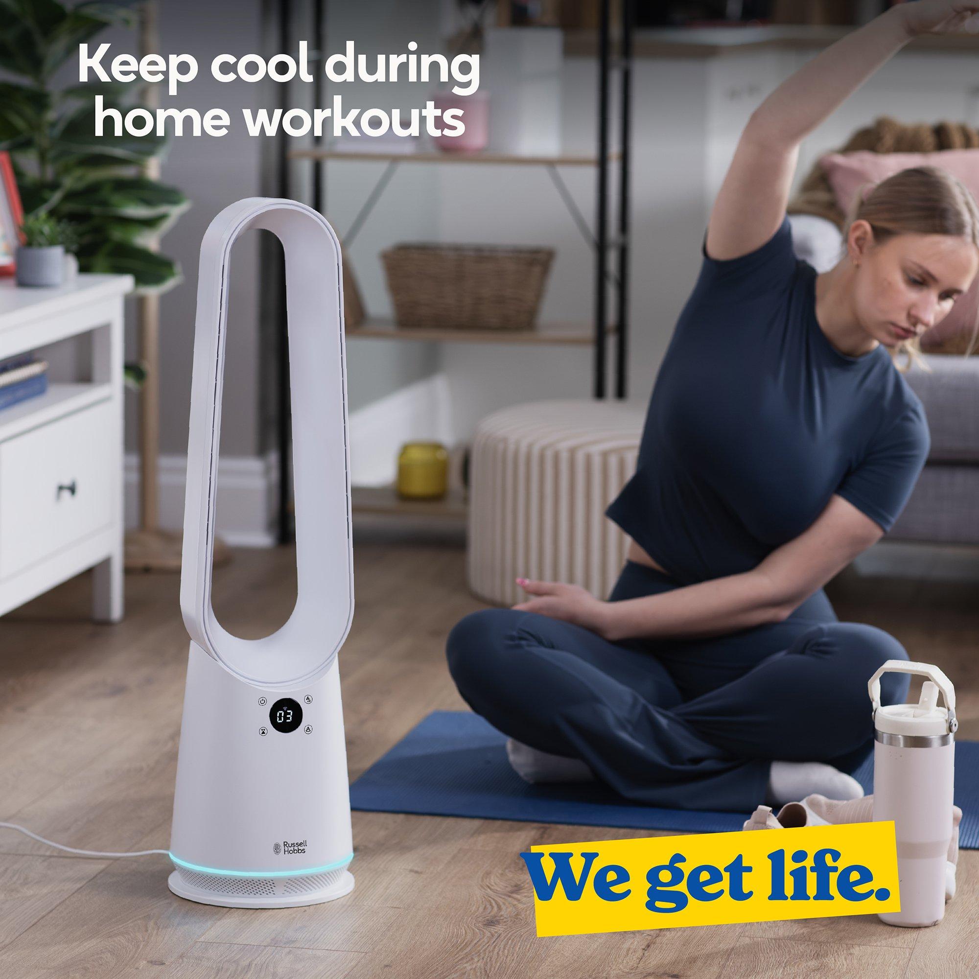 White - Russell Hobbs - RHBLDLC25SM Smart Bladeless Cooling Fan in White - 7