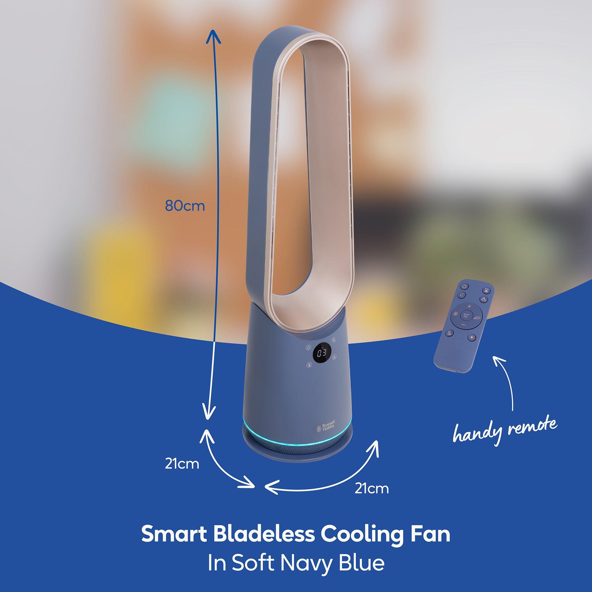 Navy Blue And C - Russell Hobbs - RHBLDLC25BLSM Smart Bladeless Cooling Fan - 2