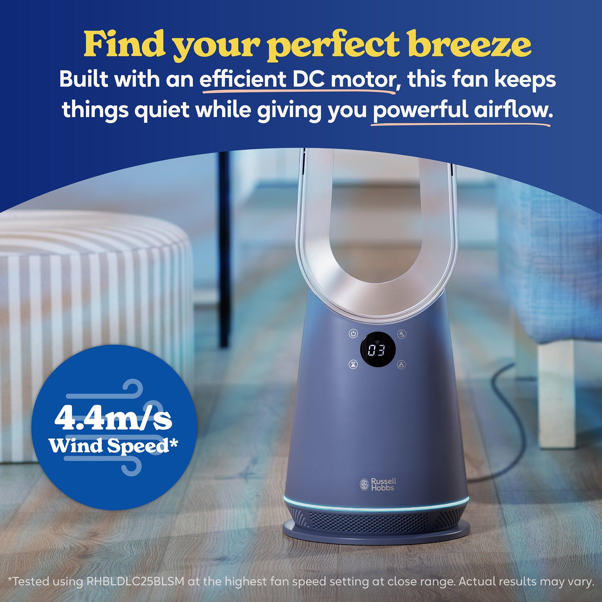 Navy Blue And C - Russell Hobbs - RHBLDLC25BLSM Smart Bladeless Cooling Fan - 12