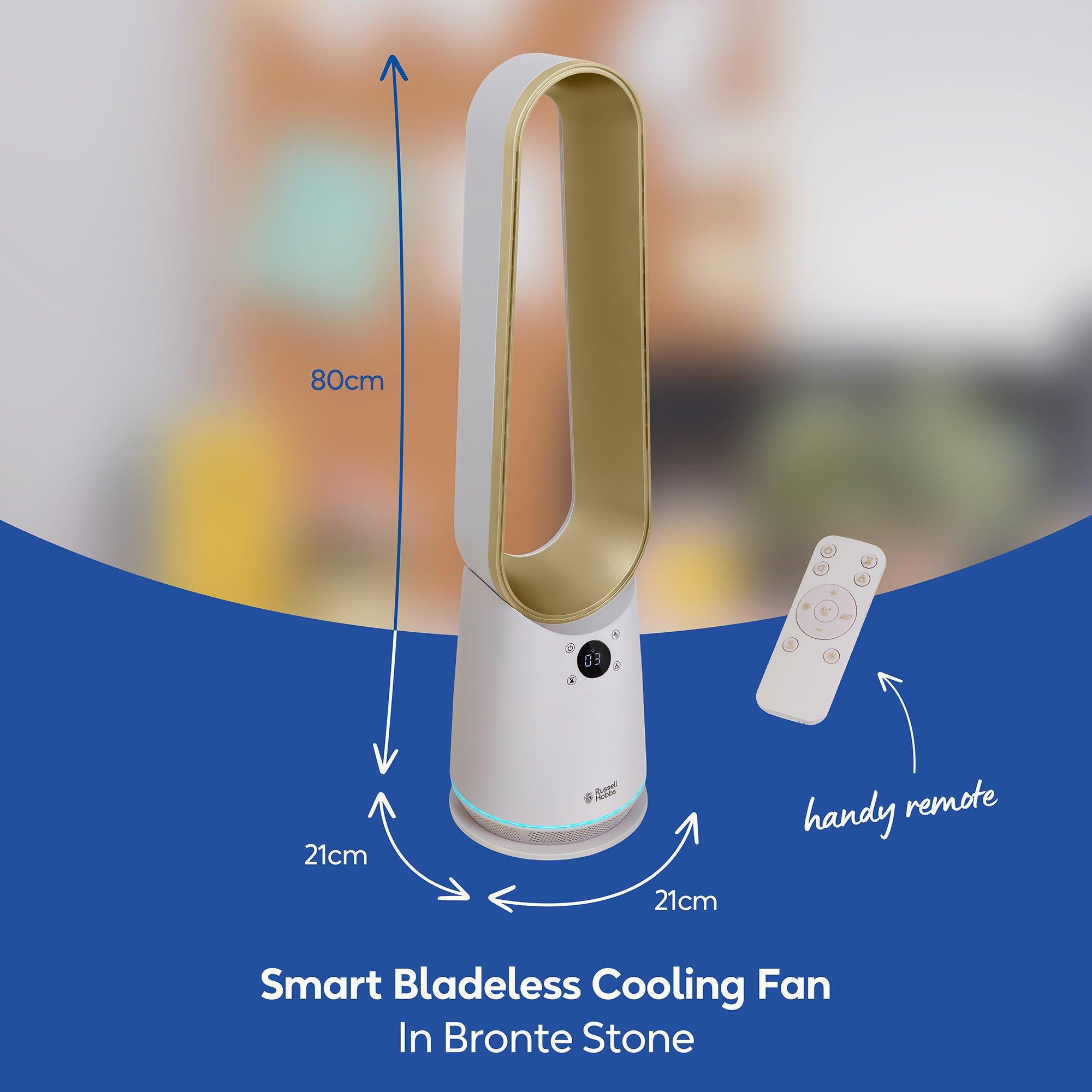 Cream And Gold - Russell Hobbs - RHBLDLC25STSM Smart Bladeless Cooling Fan - 2