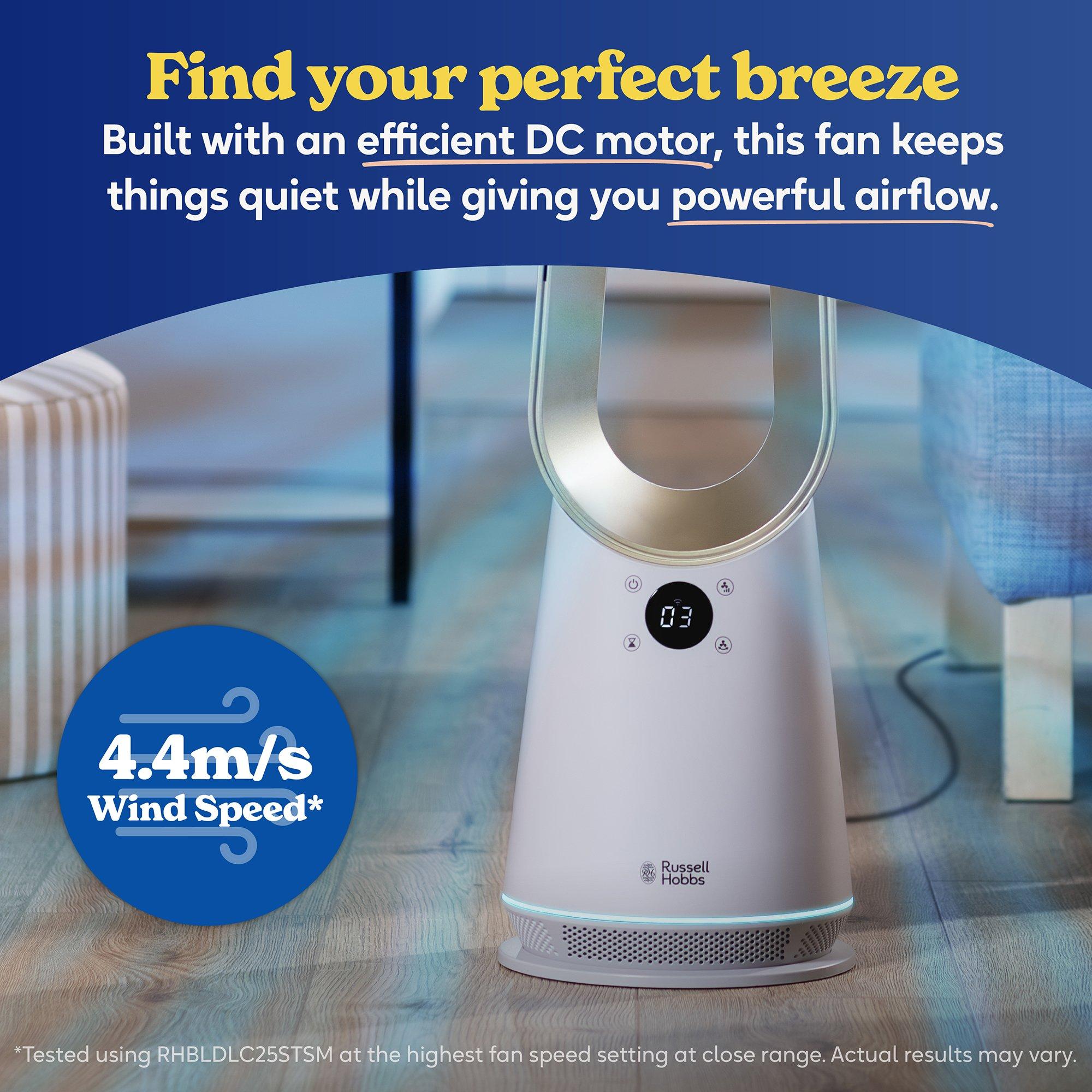 Cream And Gold - Russell Hobbs - RHBLDLC25STSM Smart Bladeless Cooling Fan - 12