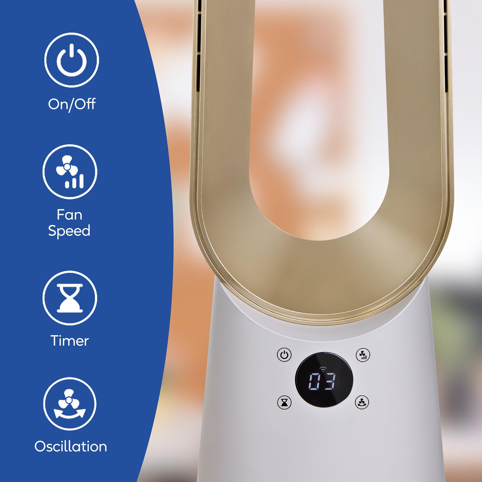 Cream And Gold - Russell Hobbs - RHBLDLC25STSM Smart Bladeless Cooling Fan - 13