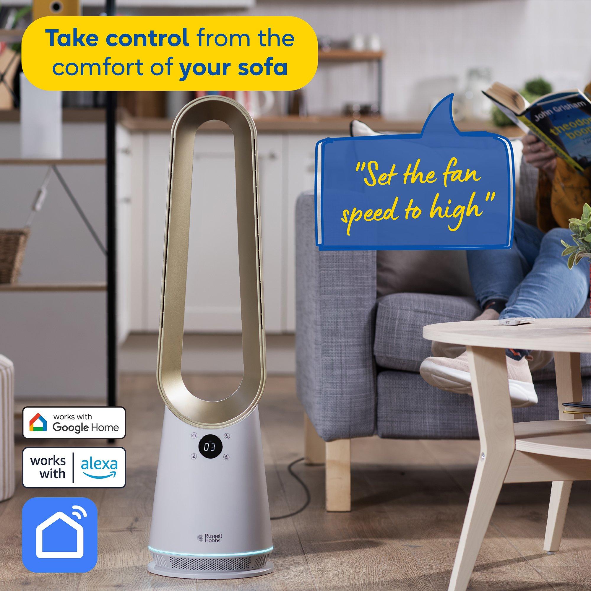 Cream And Gold - Russell Hobbs - RHBLDLC25STSM Smart Bladeless Cooling Fan - 4