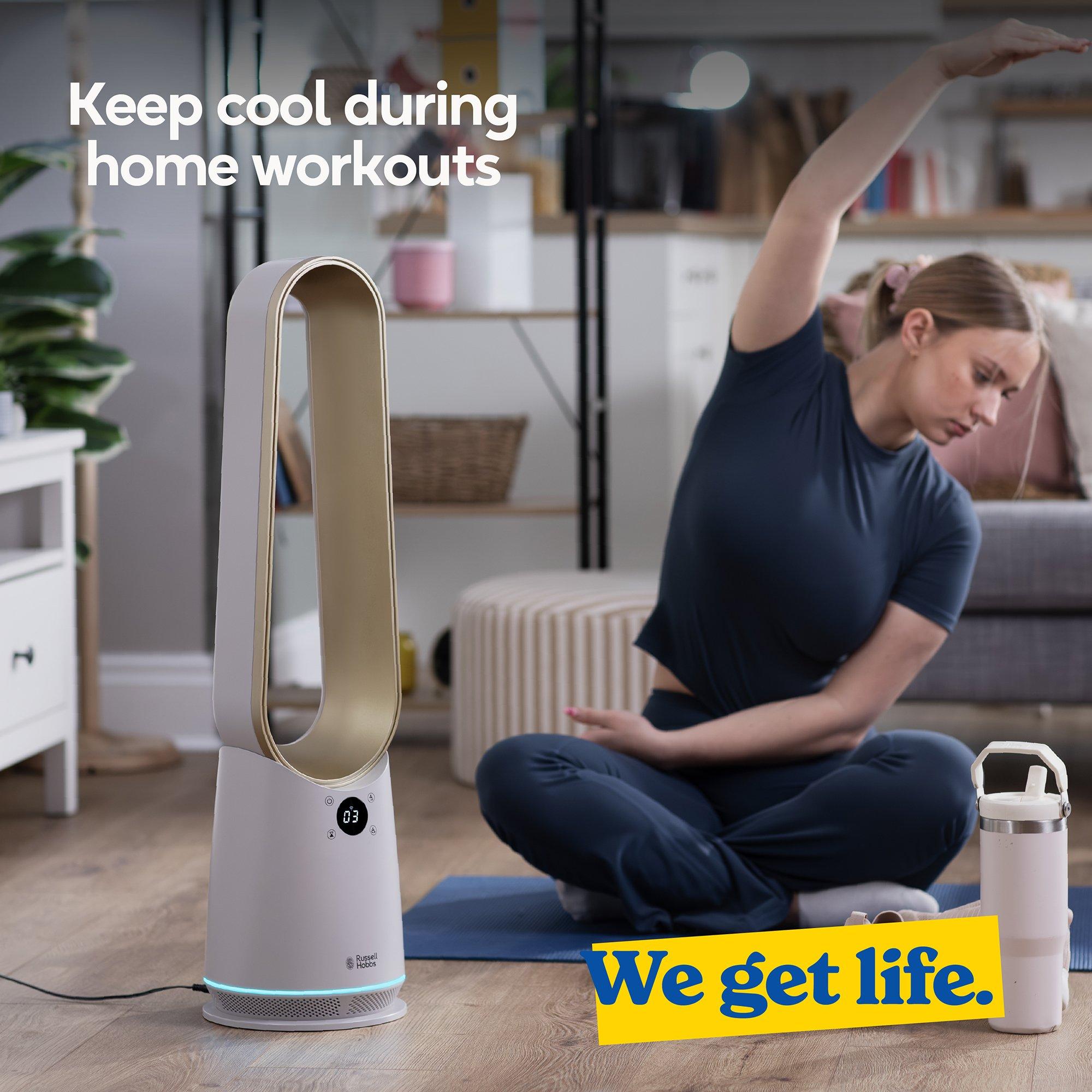 Cream And Gold - Russell Hobbs - RHBLDLC25STSM Smart Bladeless Cooling Fan - 7