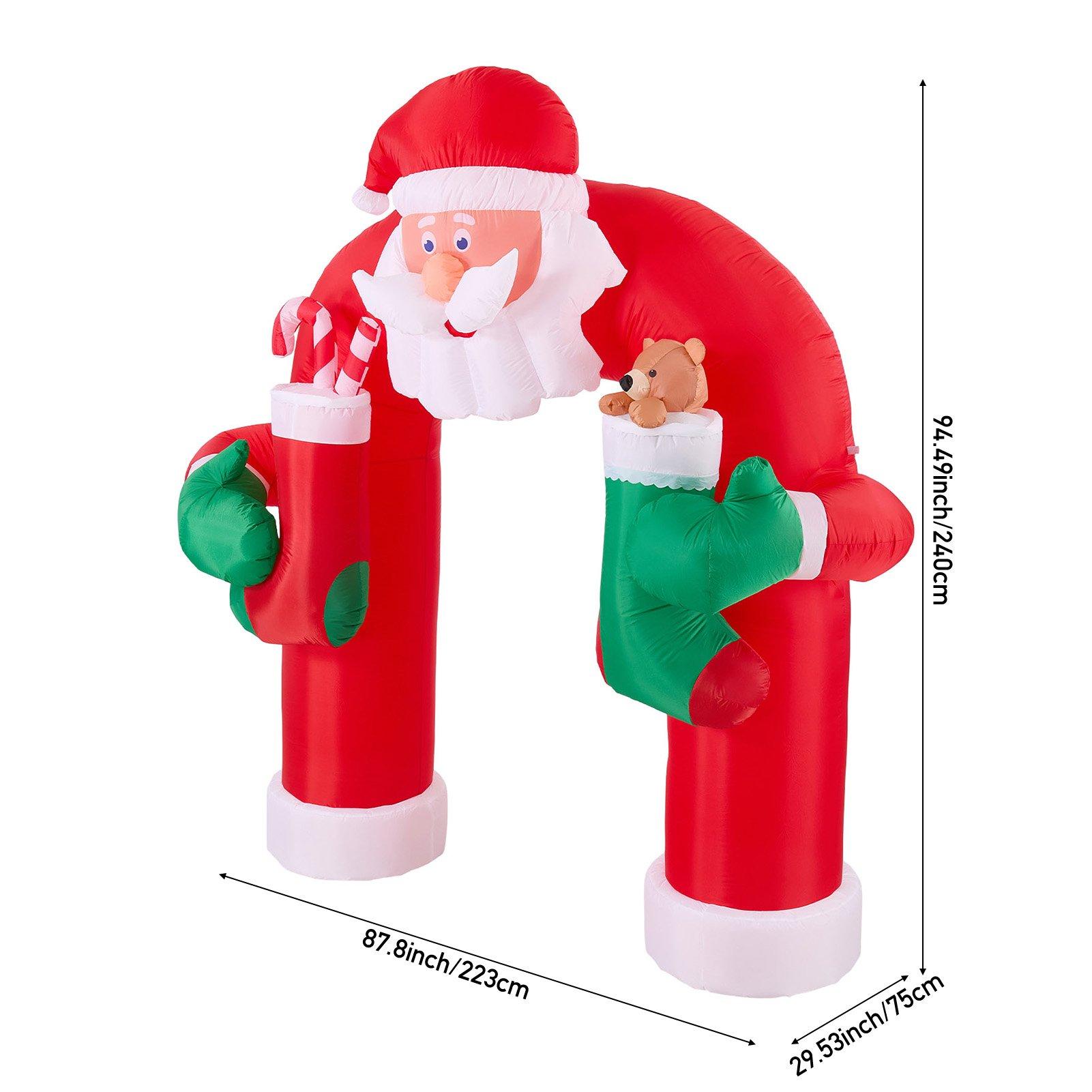 Multi - LIFE IDEAS - 2.4m Outdoor Christmas Santa Inflatable Archway - 2