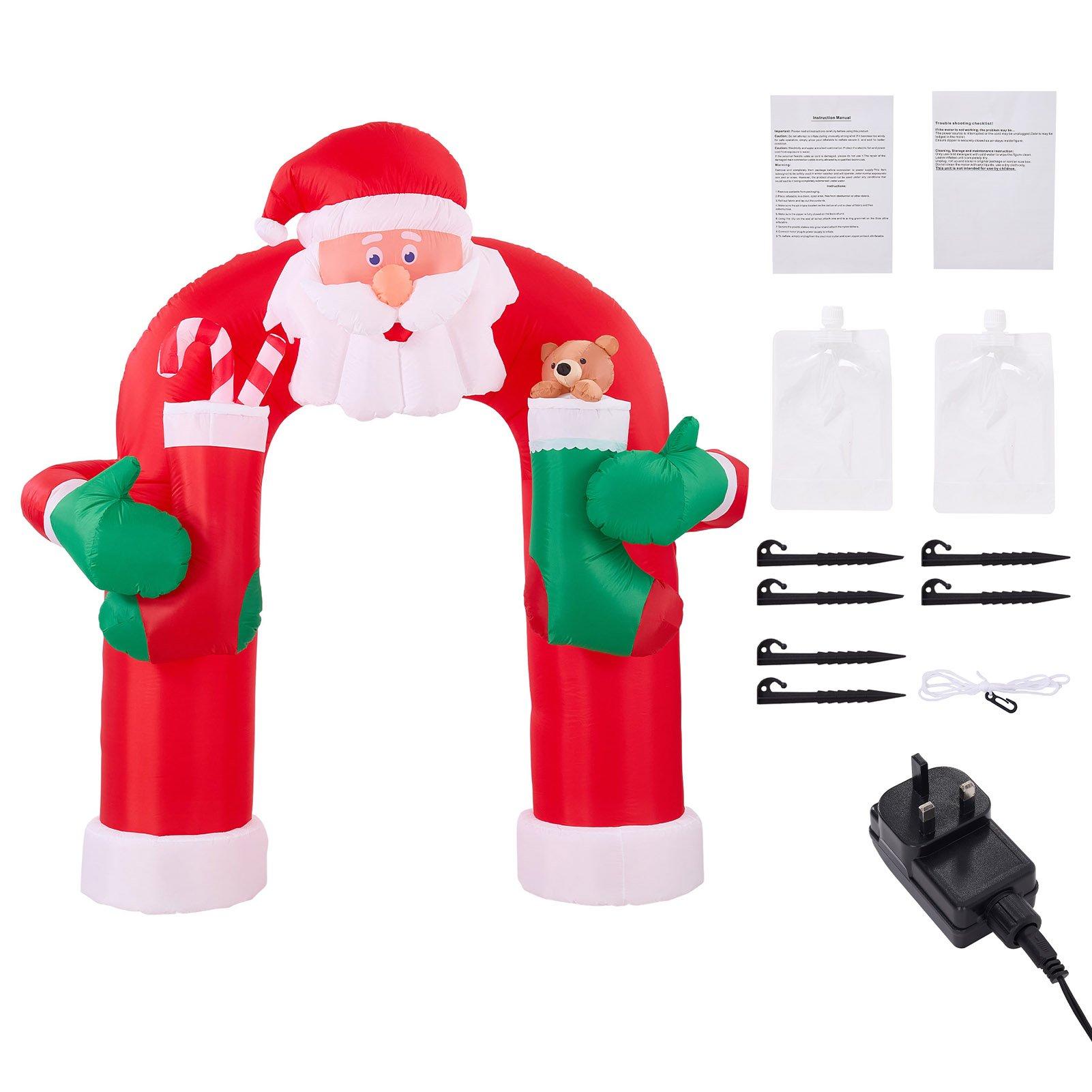 Multi - LIFE IDEAS - 2.4m Outdoor Christmas Santa Inflatable Archway - 9