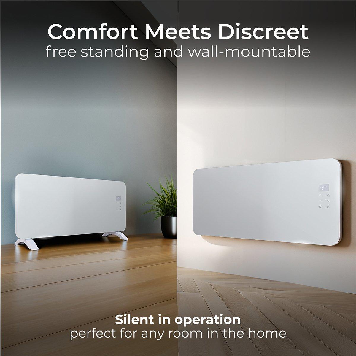 White - Masterplug - AURALINE SMARTENERGY GLASS PANEL HEATER 2000W WHIT - 6