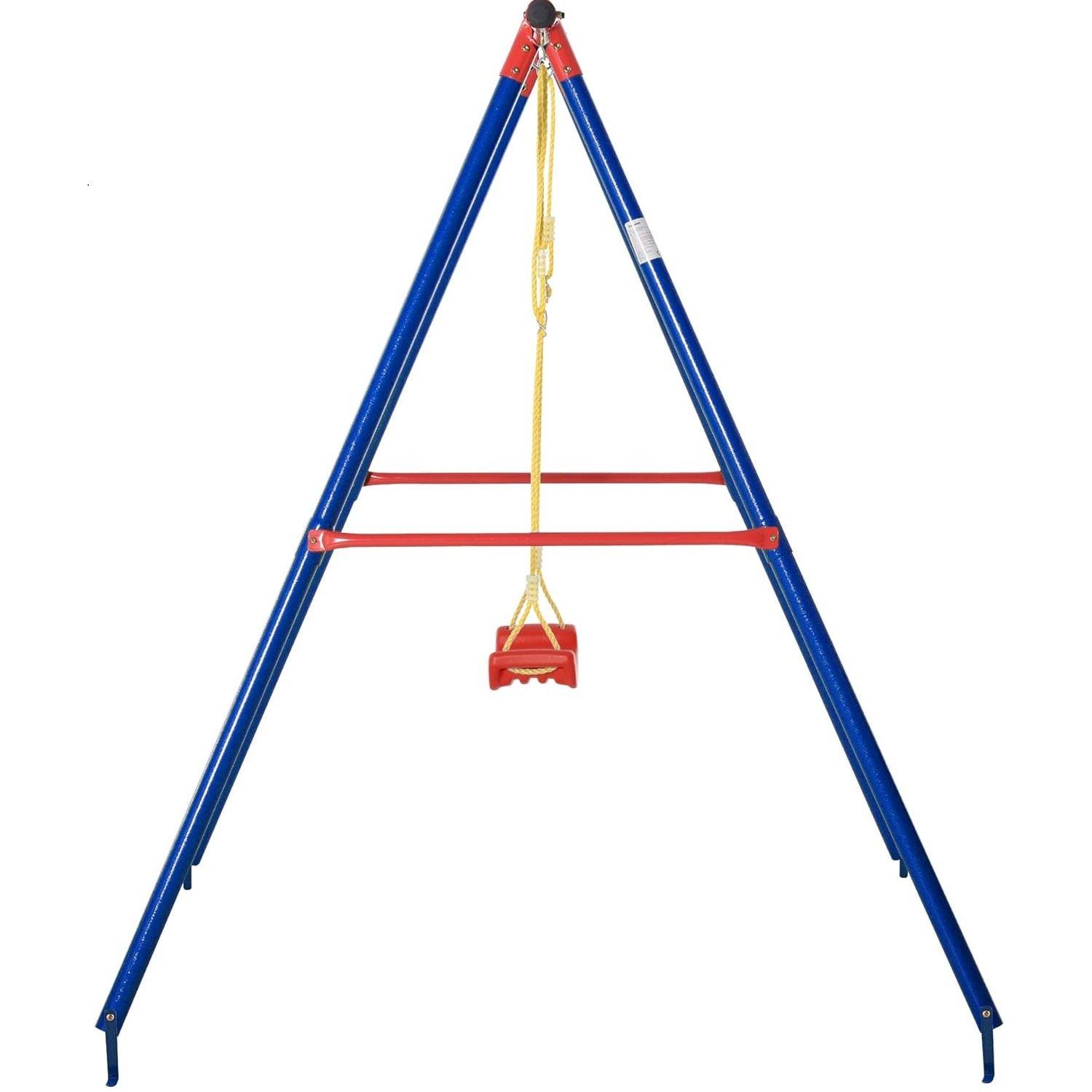 Blue - Outsunny - Metal Childrens Garden Swing - 7