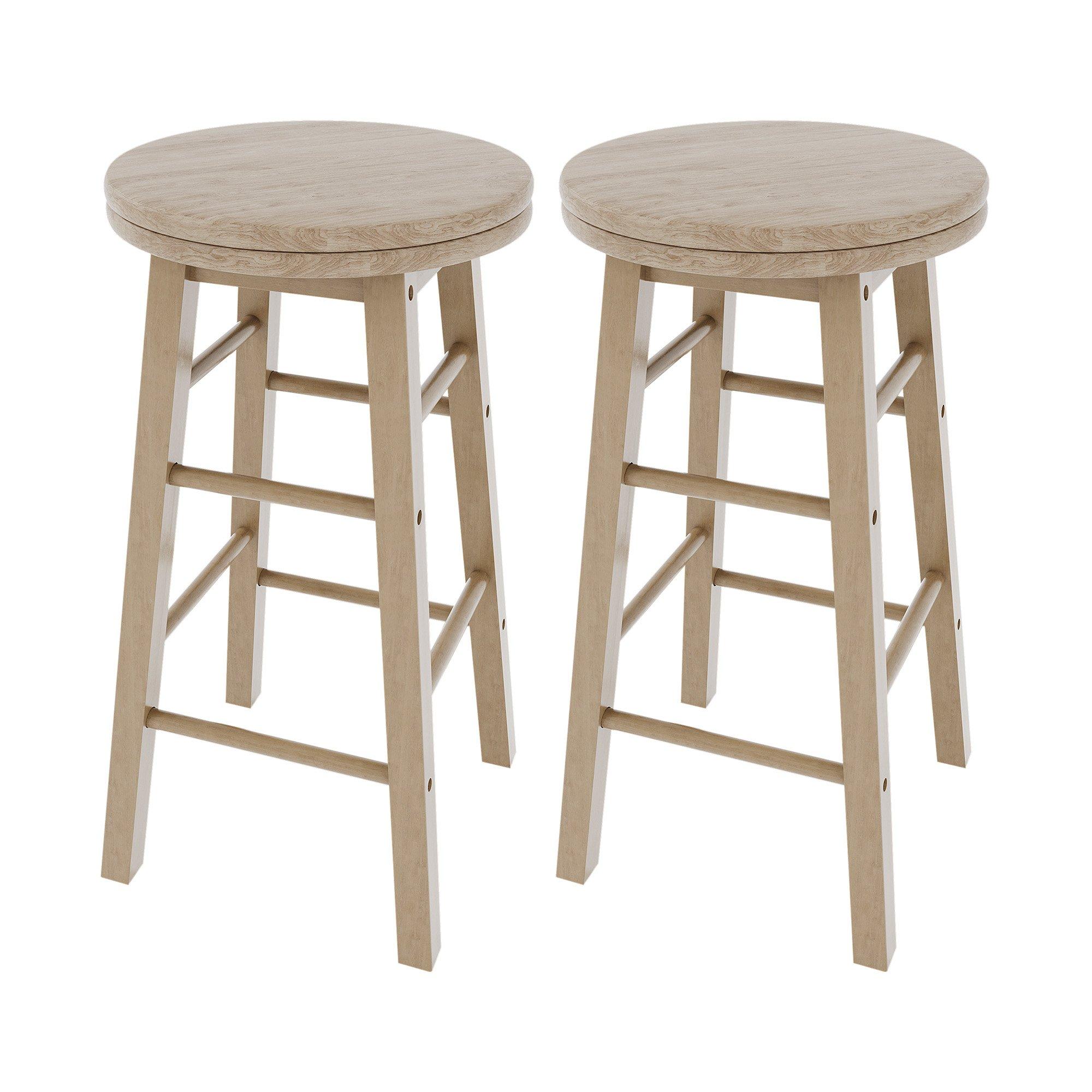Pine - Lassic - Chef Vida Wooden Revolving Bar Stool - Set Of 2 - 8