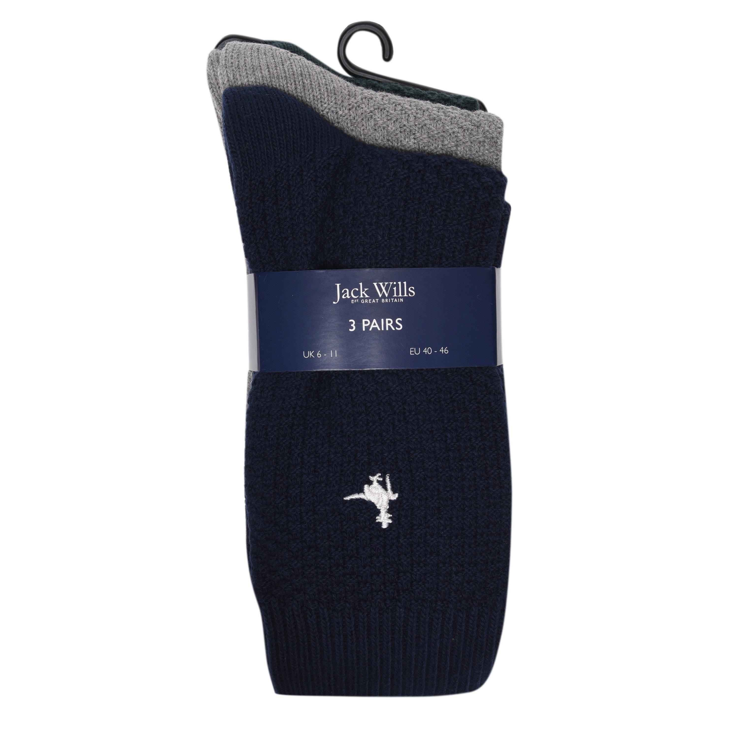 Blue/grey/Green - Jack Wills - Jack Springwell Multipack Socks 3 Pack - 5