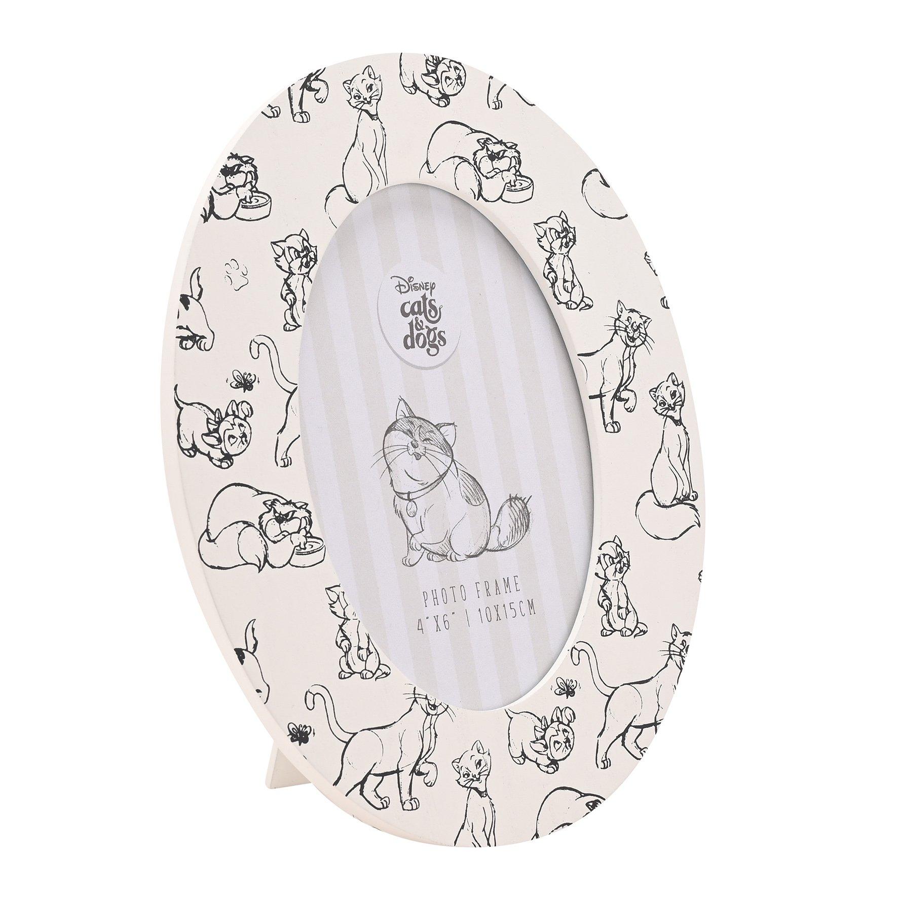 White - Disney - Disney Cats & Dogs Cat Print Oval Photo Frame 4 x - 1