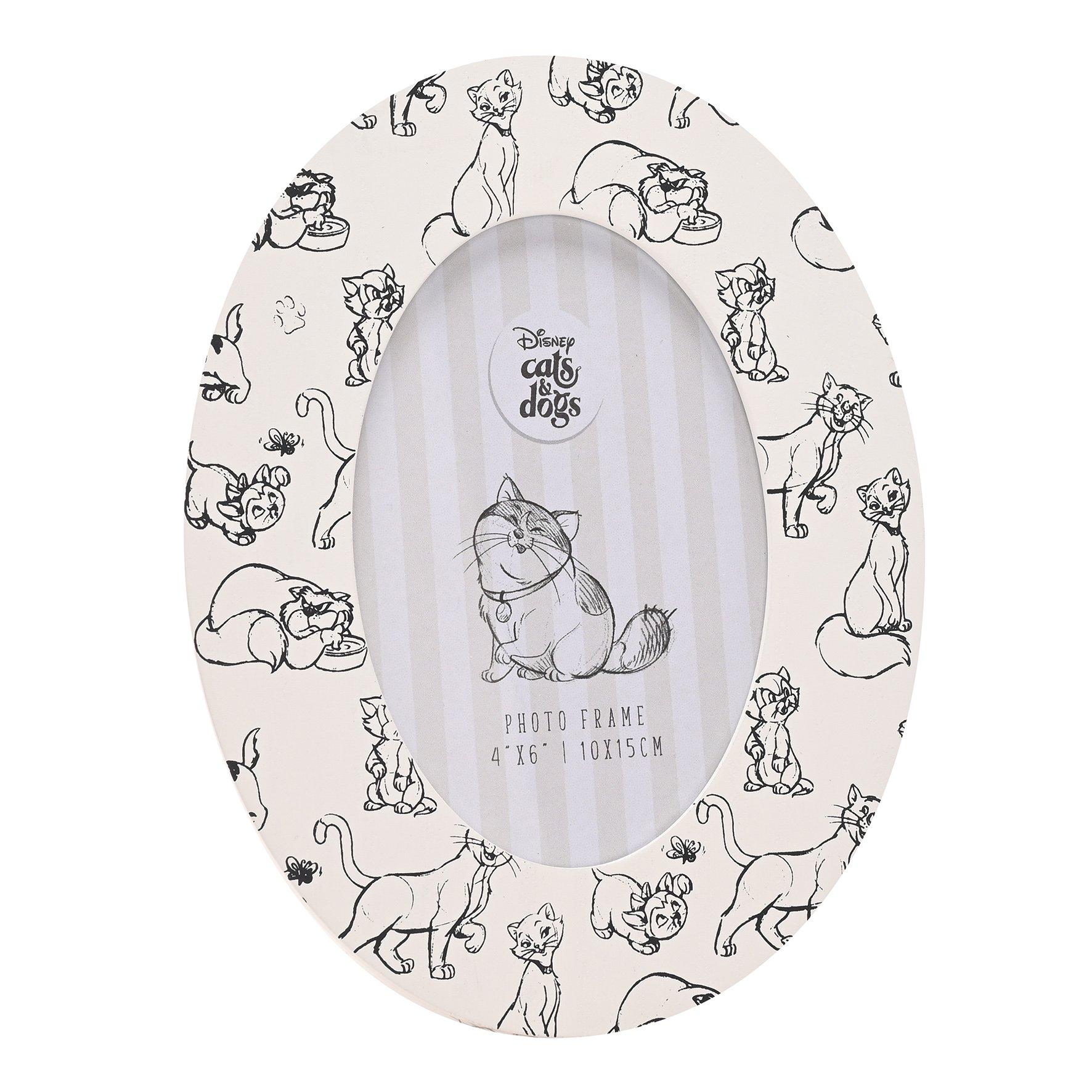White - Disney - Disney Cats & Dogs Cat Print Oval Photo Frame 4 x - 2