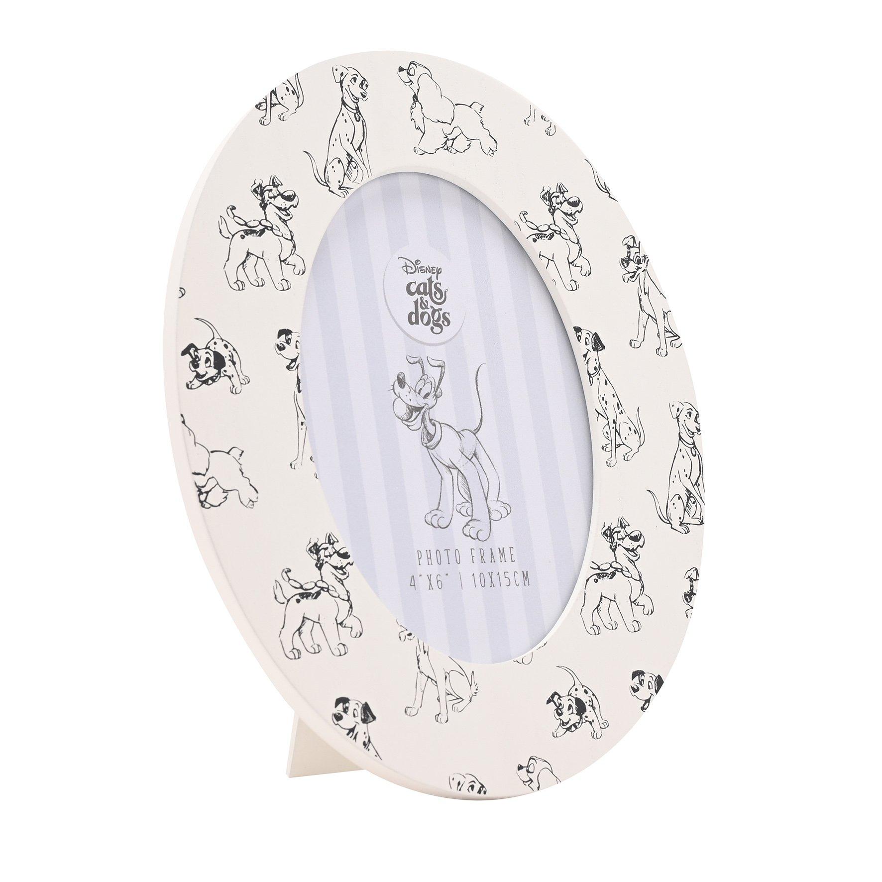 White - Disney - Disney Cats & Dogs Dog Print Oval Photo Frame 4 x - 1