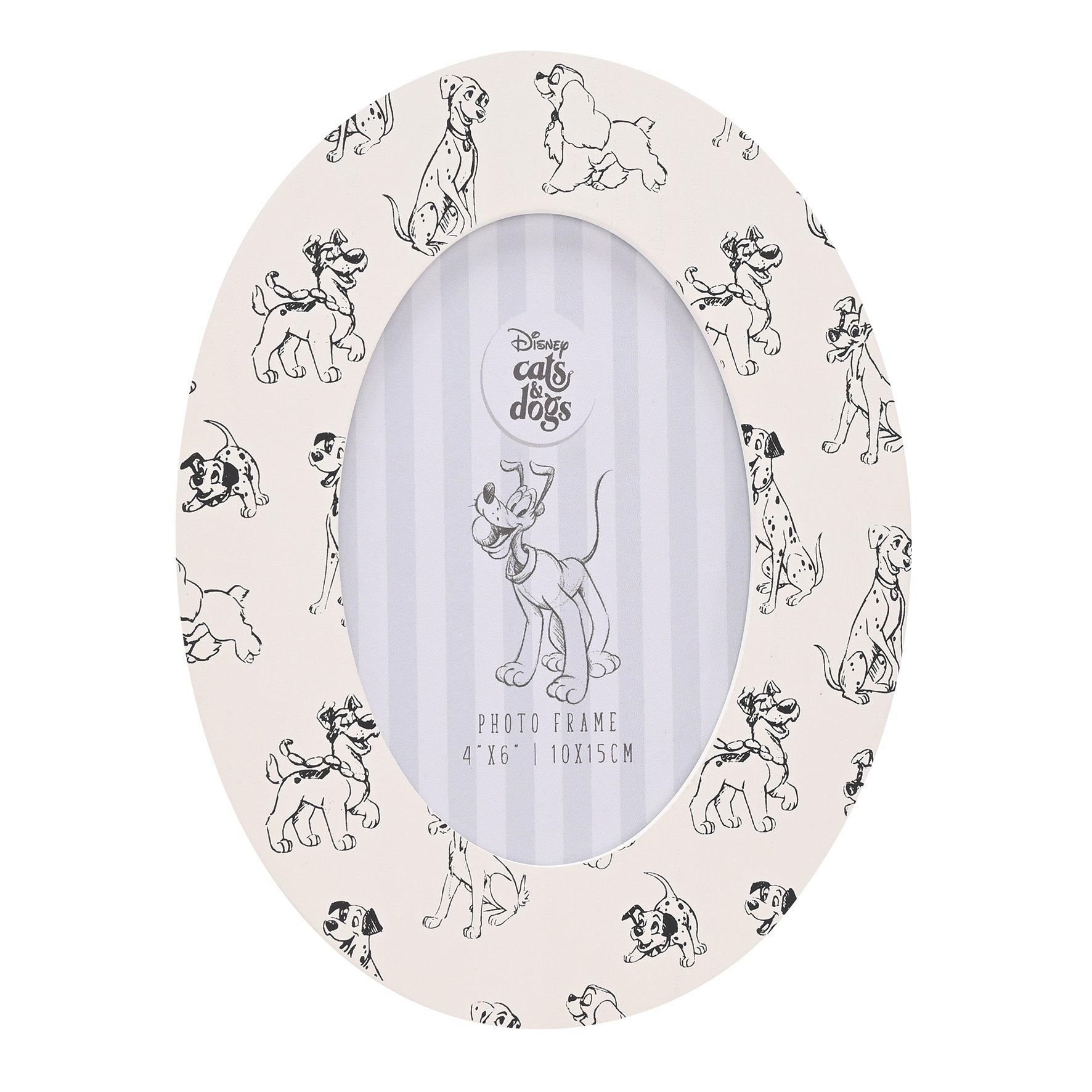 White - Disney - Disney Cats & Dogs Dog Print Oval Photo Frame 4 x - 2