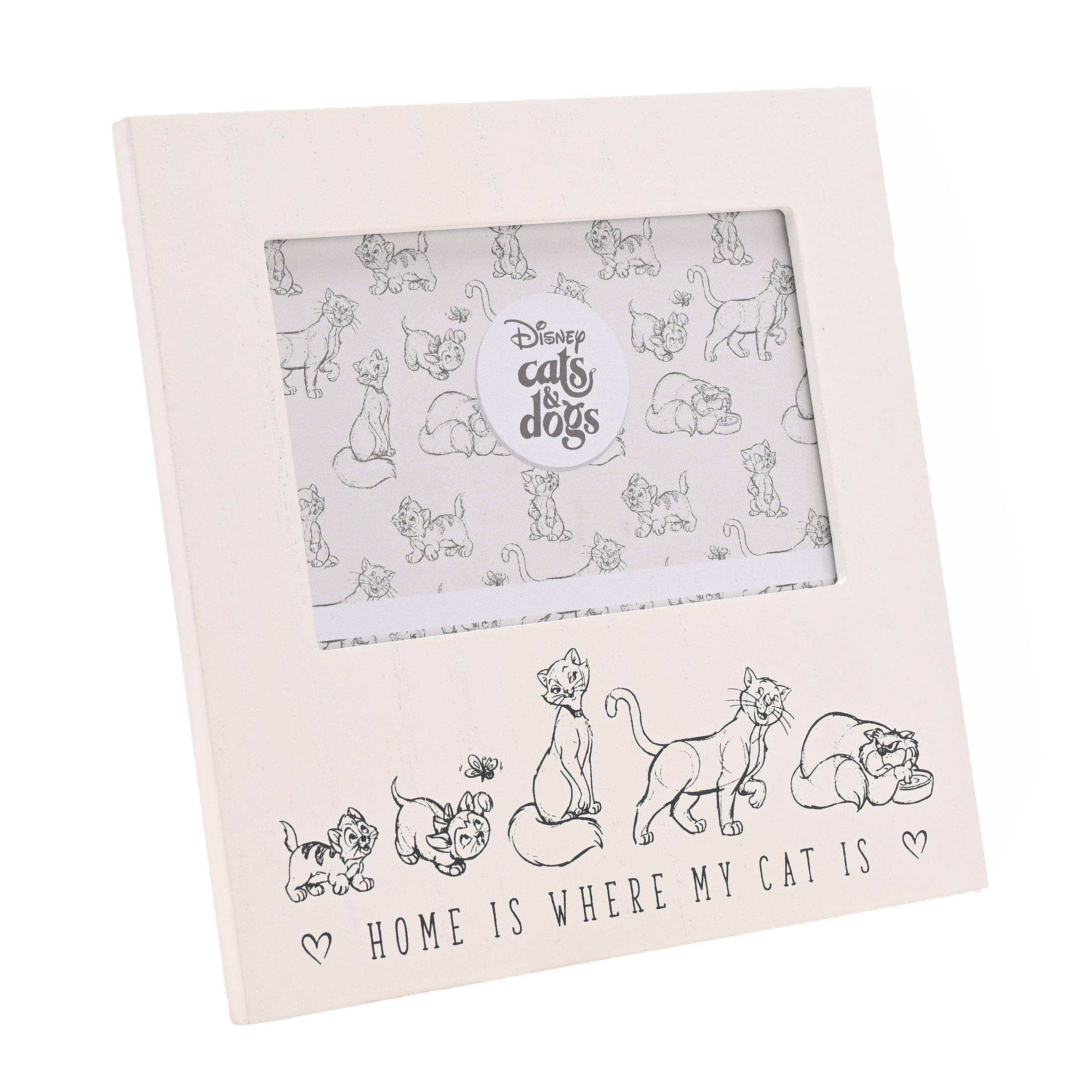White - Disney - Disney Cats & Dogs Photo Frame Home Is Where My Ca - 1