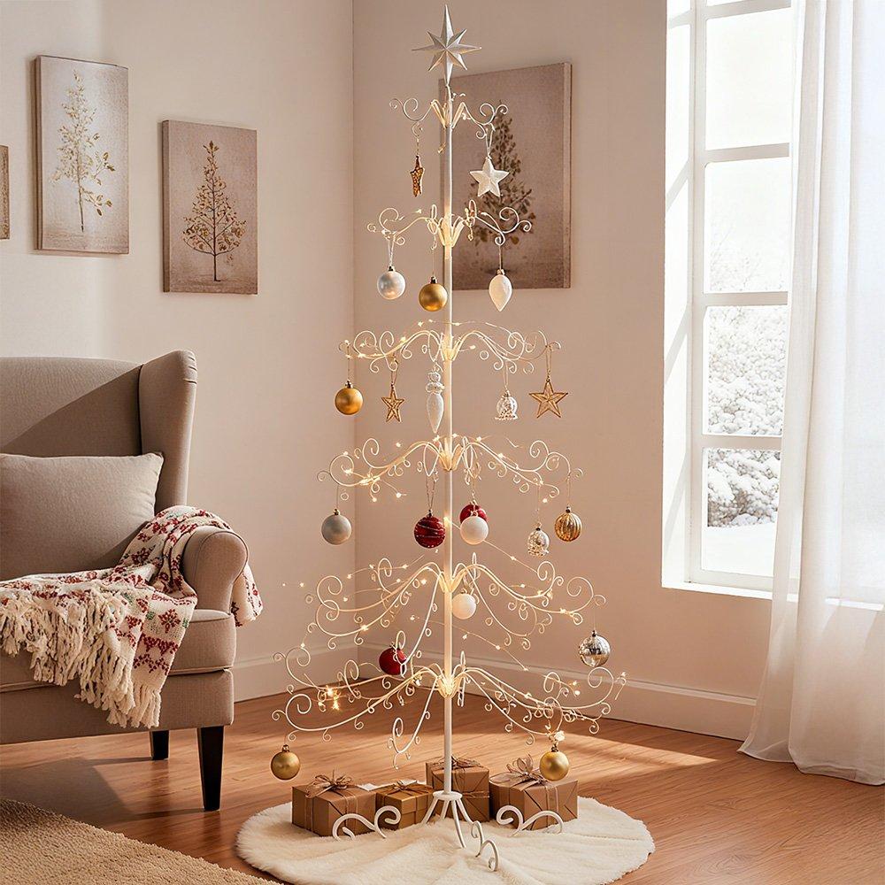 White - LIFE IDEAS - 180cm Christmas & Holiday Ornament Display Stand - 1