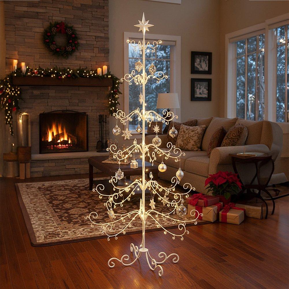 White - LIFE IDEAS - 180cm Christmas & Holiday Ornament Display Stand - 8