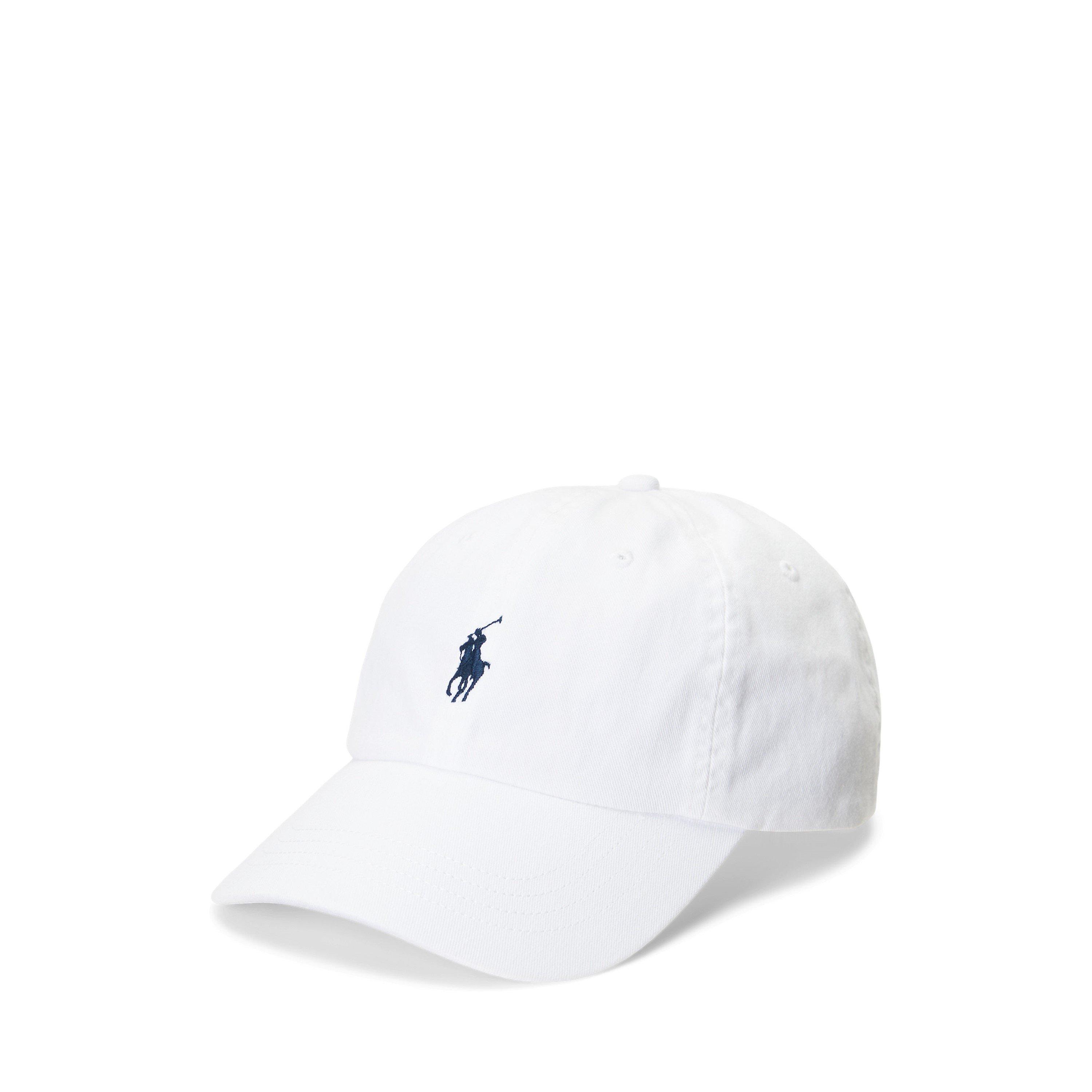 Polo Ralph Lauren Cotton Chino Pony Baseball Cap - WHITE NVY - Ladies