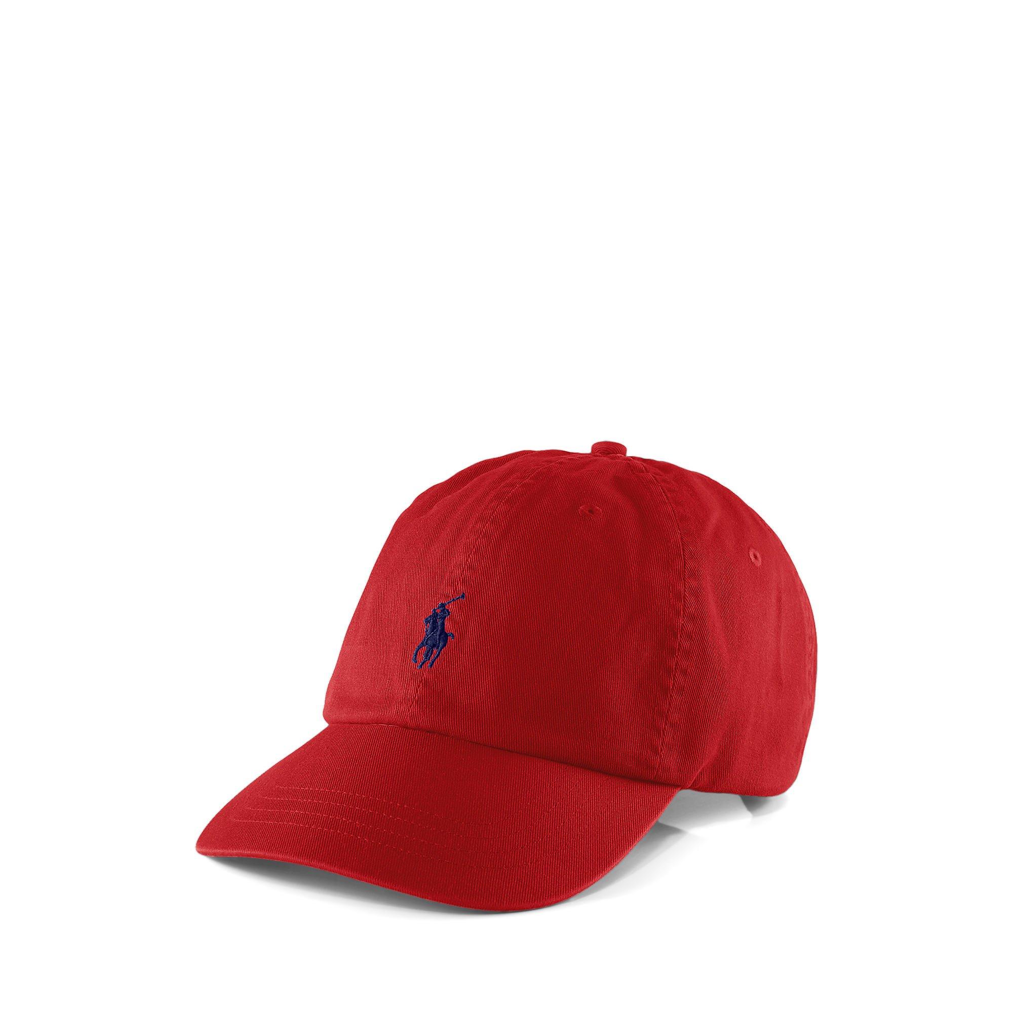 Polo Ralph Lauren Cotton Chino Pony Baseball Cap - RL2000 RED/BLUE - Ladies
