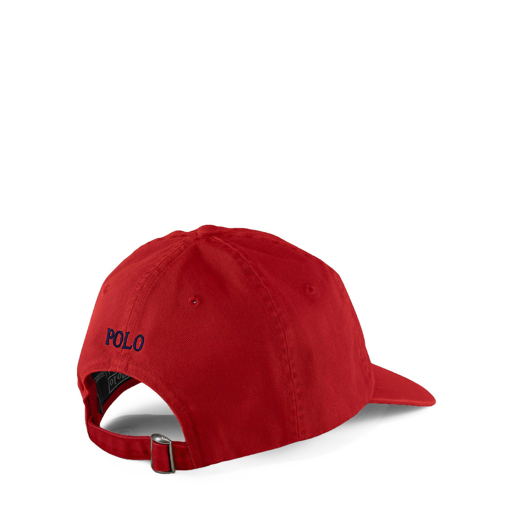 RL2000 RED/BLUE - Polo Ralph Lauren - Cotton Chino Pony Baseball Cap - 2
